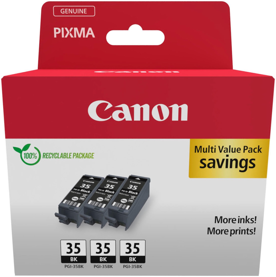 Canon Tintenpatrone »PGI-35 BK Triple Pack«, (Packung, 3 St.)