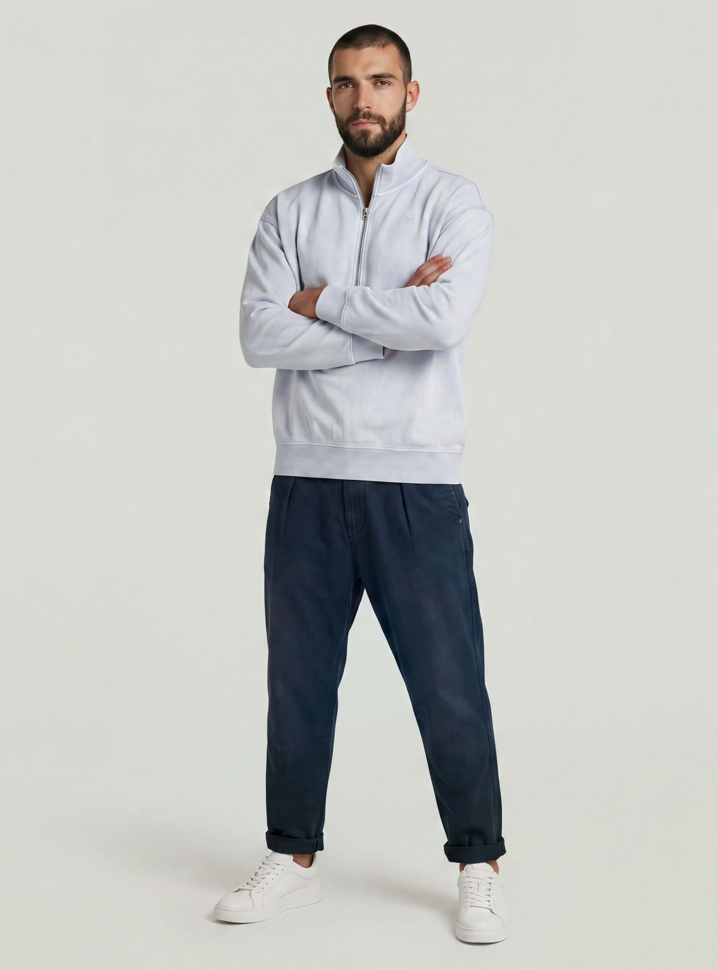 G-STAR Longpullover »Washed HB Relaxed Half Zip Sweatshirt«