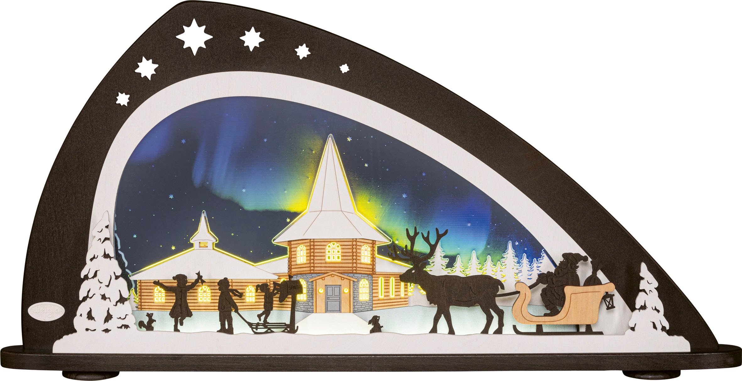 LED Schwibbogen »Weihnachten unterm Polarlicht, Höhe ca. 33,8 cm«, Weihnachtsdeko aus...