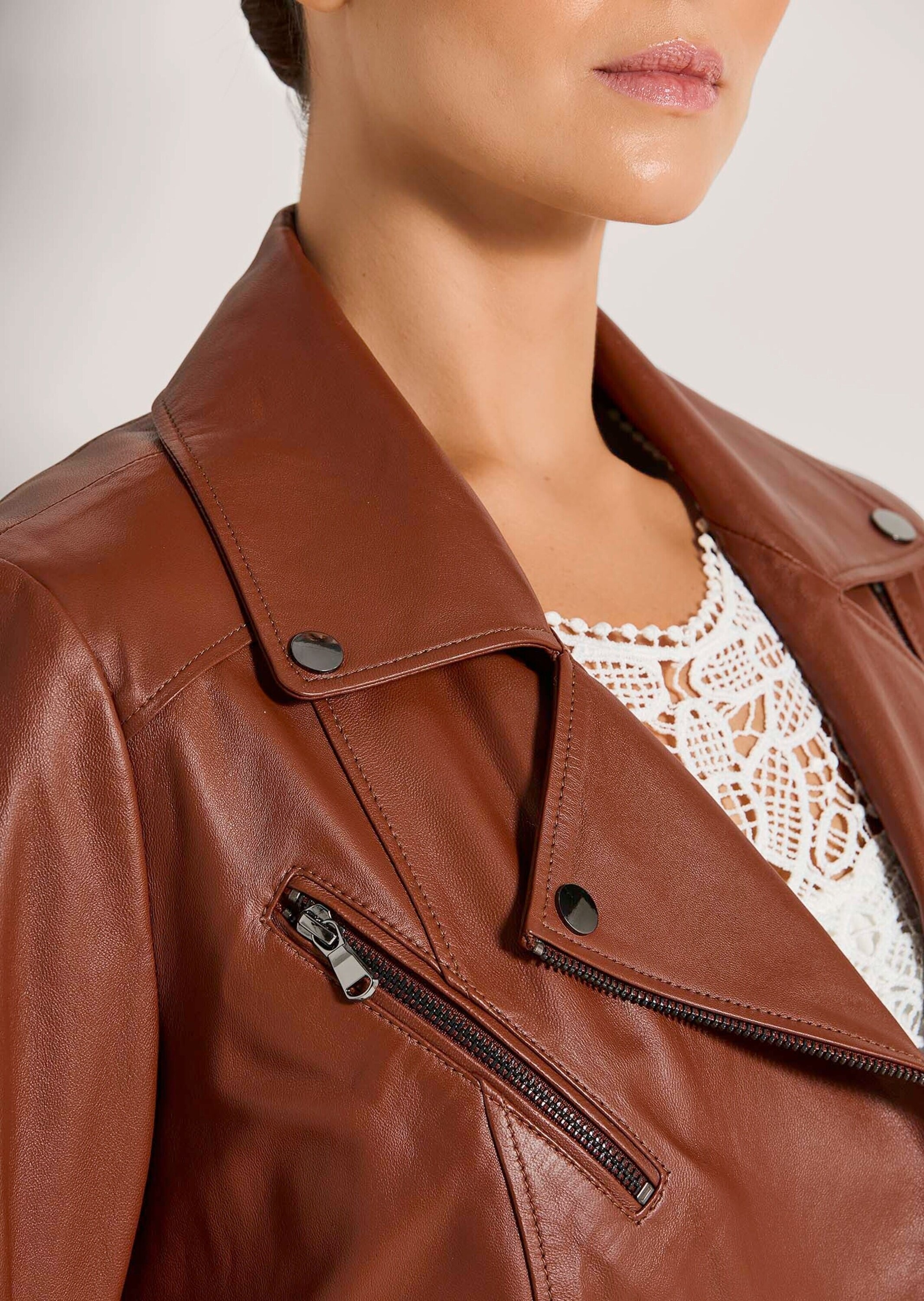 MADELEINE Lederjacke »Lederjacke Lederjacke im Biker-Style«