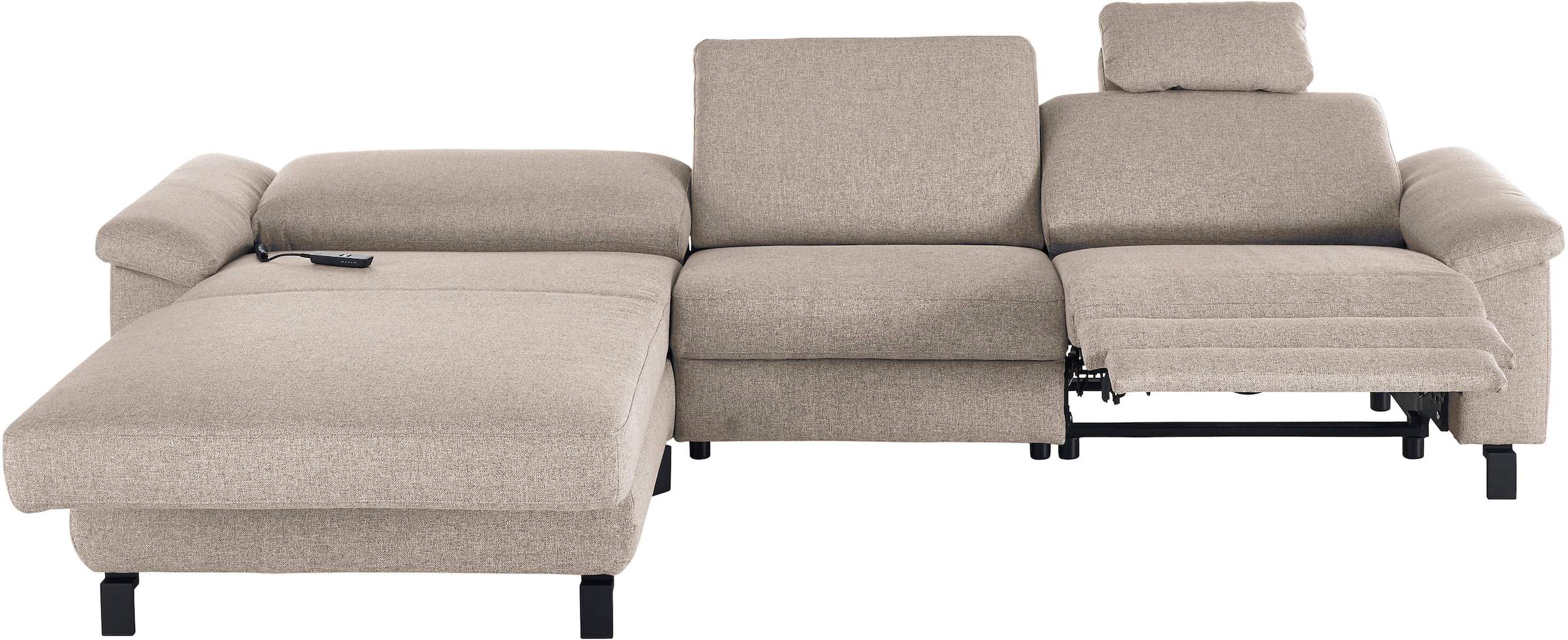 3C Candy Ecksofa »Mainau L-Form«, Relaxfunktion im 1,5-Sitzer, motorische Schlaffunktion in Longchair