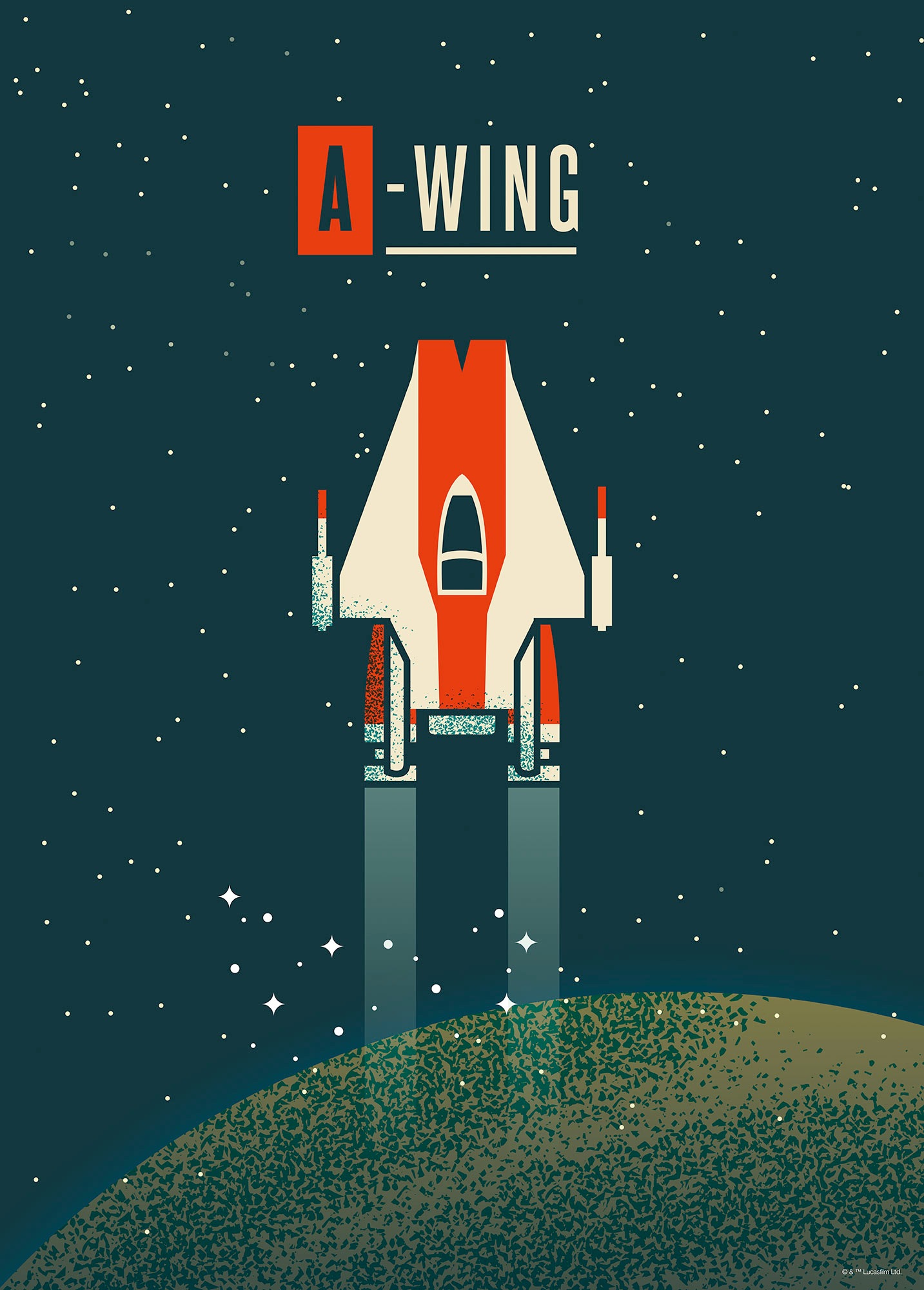 Komar Wandbild »Star Wars Geeky A-Wing«, Disney, (Set, 1 St.), 40 x 50 cm (Breite x Höhe) - Kinderzimmer, Dekoration