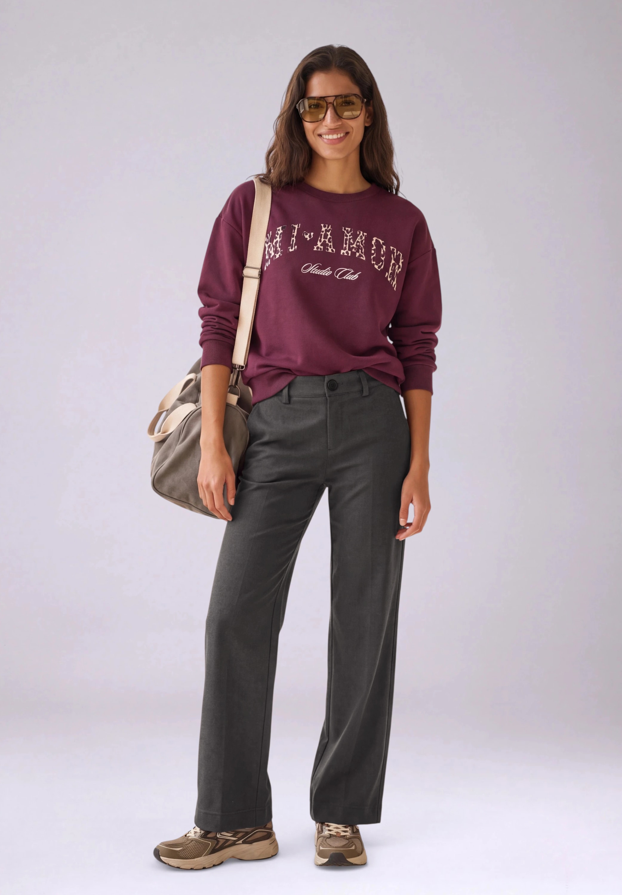 STREET ONE STUDIO Stoffhose  im elastischen Materialmix