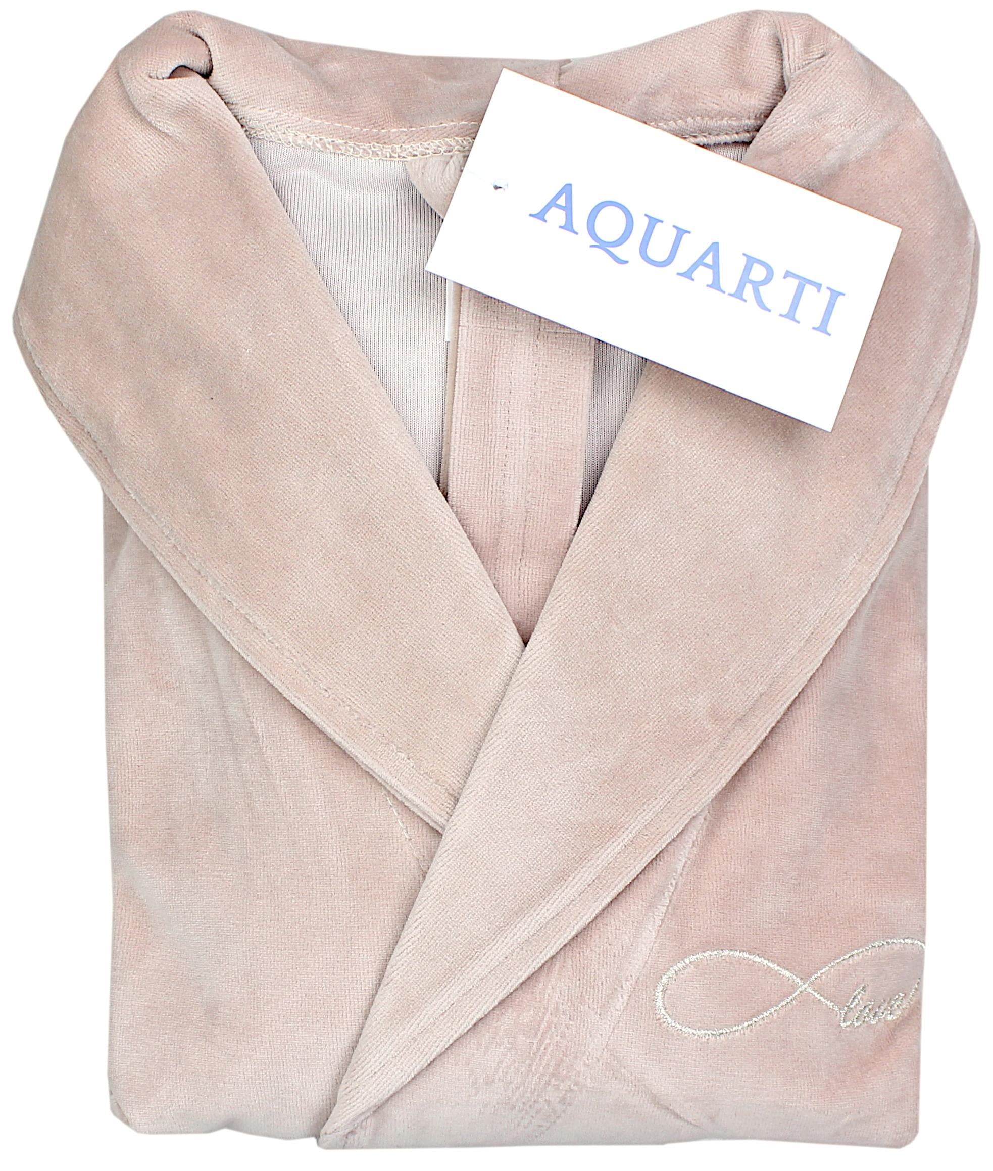 AQUARTI Damenbademantel »Bademantel Bamen Bademantel mit Schalkragen aus Velours«