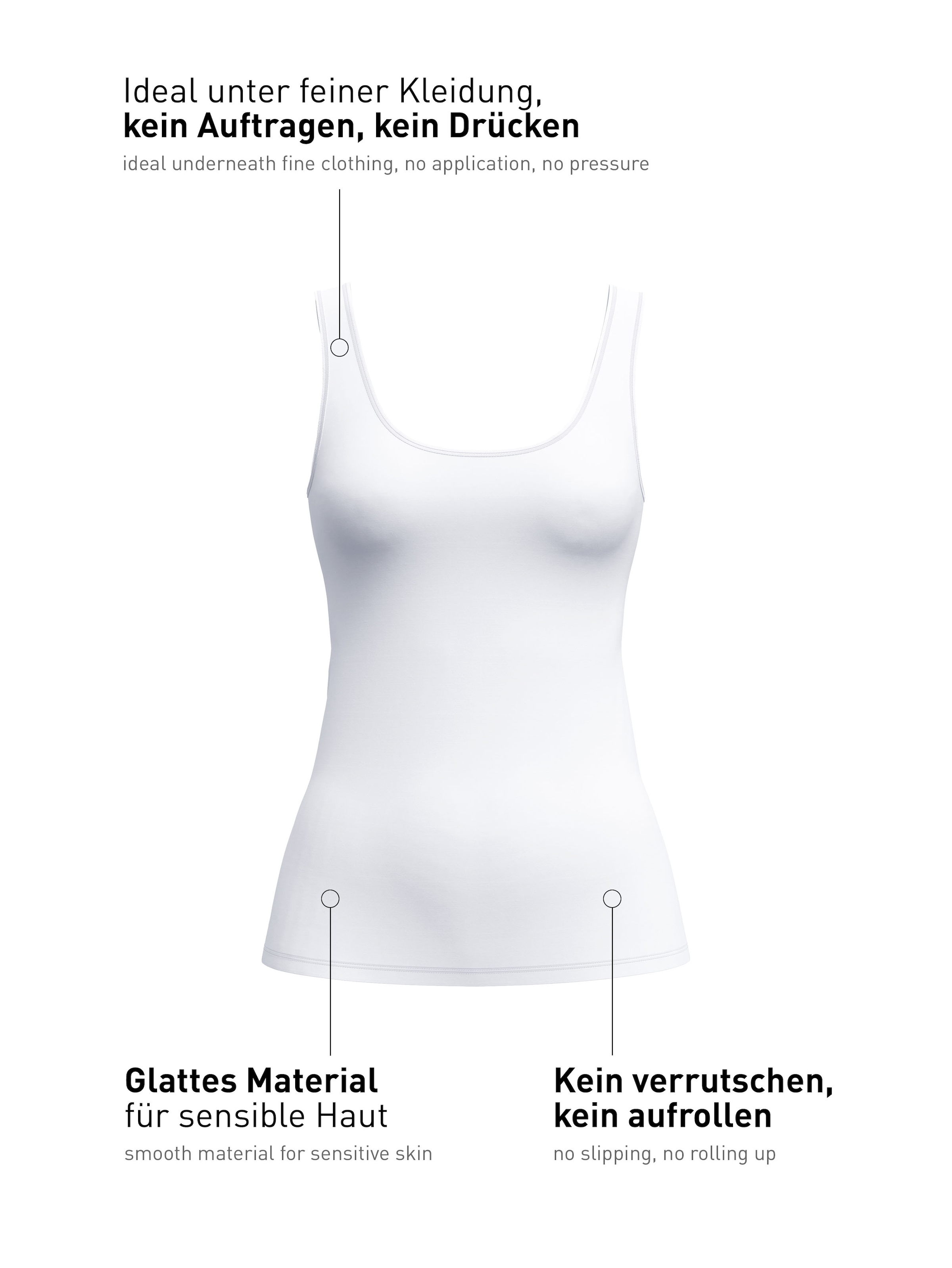 CALIDA Unterhemd, Rundhalsausschnitt, Single-Jersey-Qualität