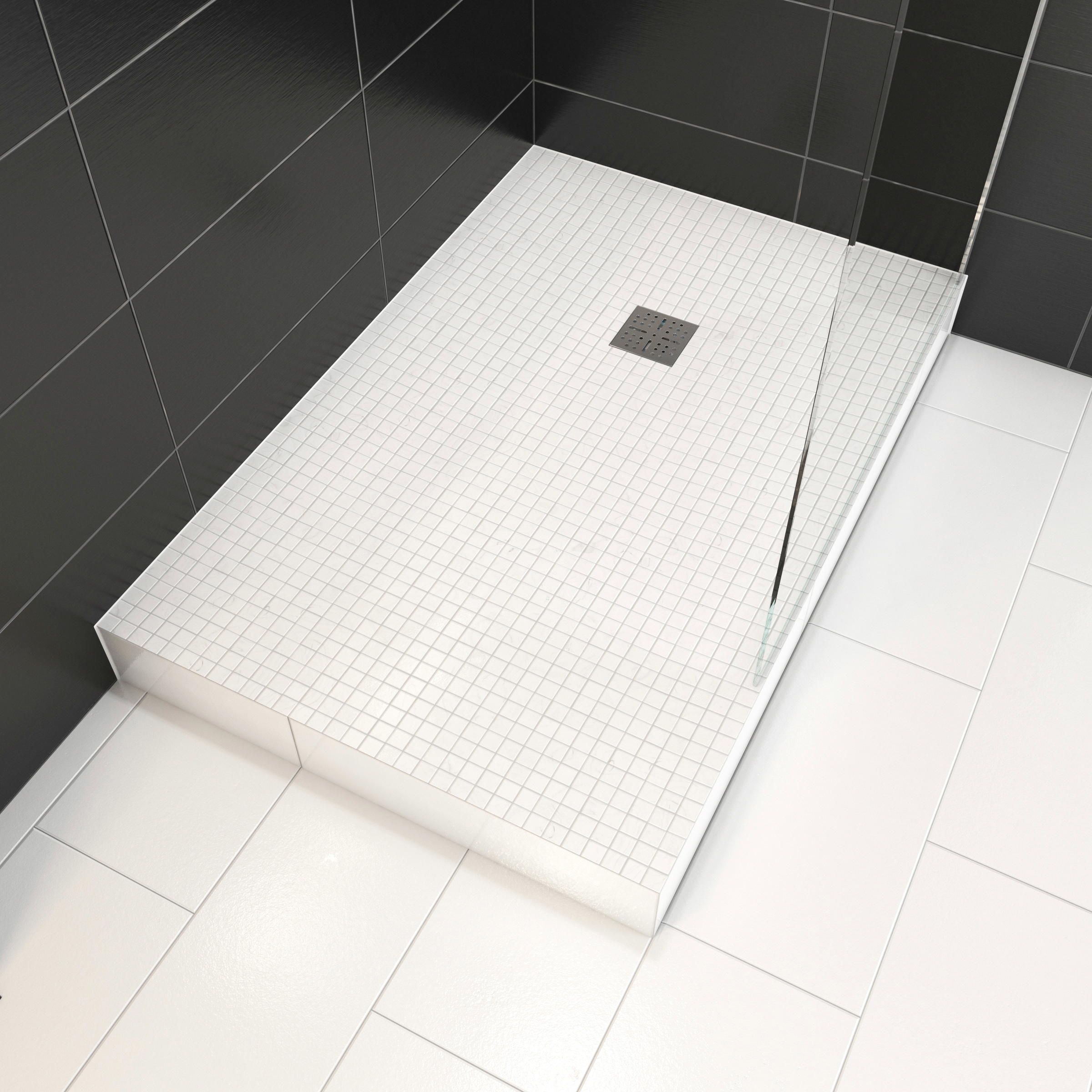 Marwell Duschwanne, 140 x 90 x 12 cm aus sehr stabilem, wasserdichtem Polystyrol