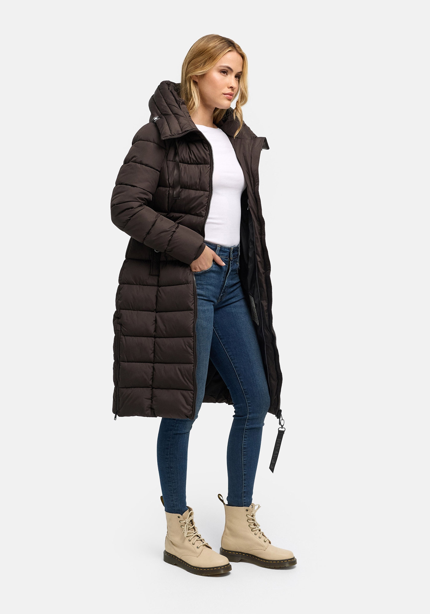 Navahoo Winterjacke »Mondmaedchen« Extra langer Schnitt mit seitlichen Schlitzen
