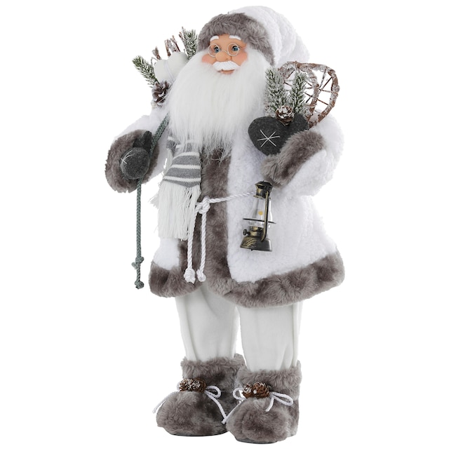 HOSSNER - HOMECOLLECTION Weihnachtsmann »Santa mit weißem Mantel und  Laterne«, Weihnachtsdeko bestellen | BAUR