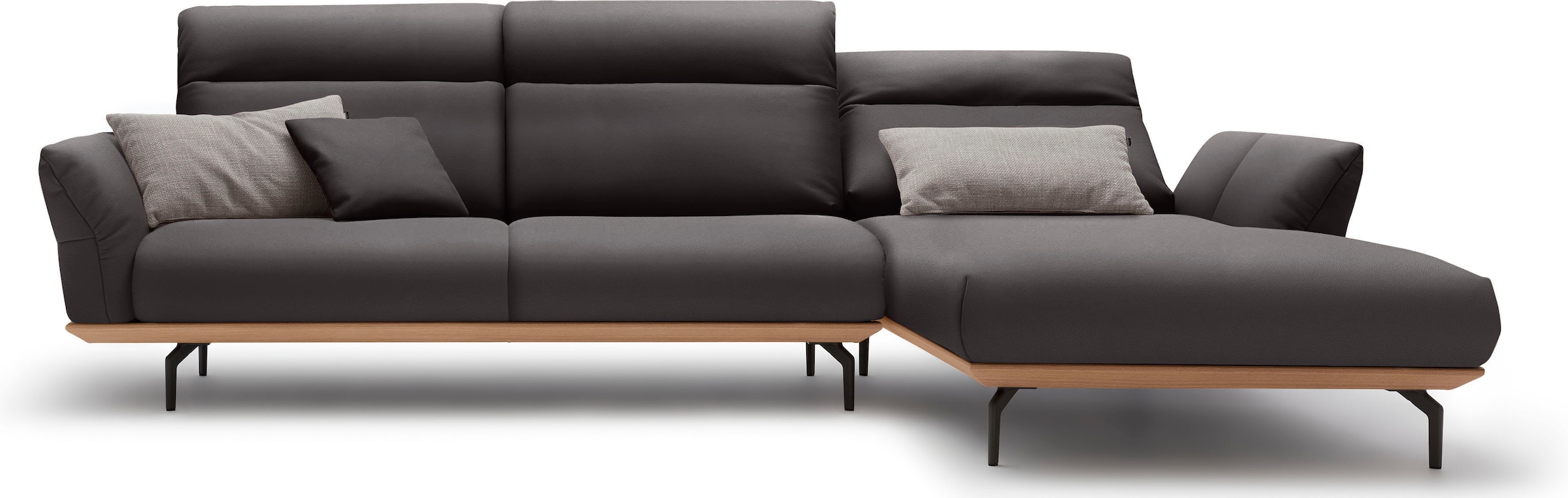 Creation BY ROLF BENZ Ecksofa "CR.460", Sockel in Eiche, Winkelfüße in Umbr günstig online kaufen