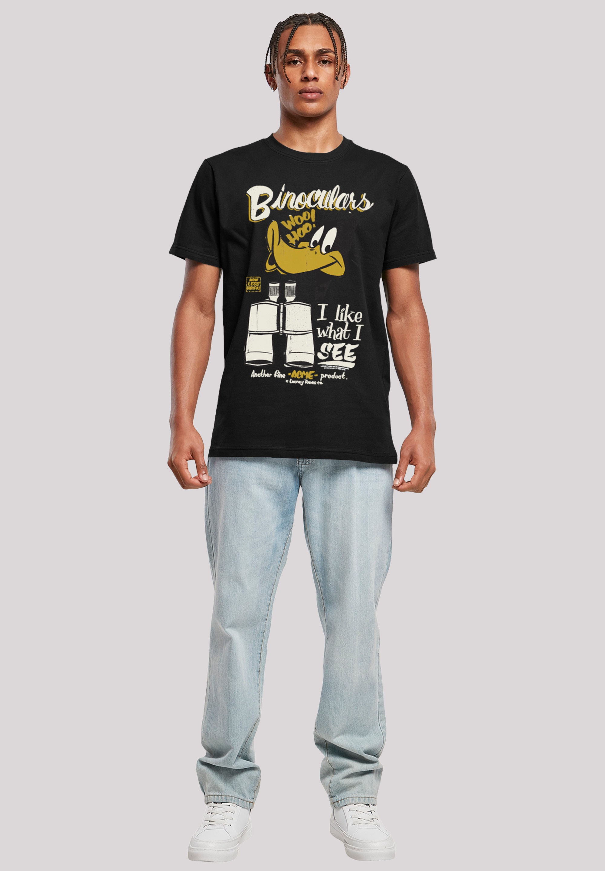F4NT4STIC T-Shirt »Looney Tunes Daffy Duck Binoculars Vintage«, Herren,Premium Merch,Regular-Fit,Basic,Bedruckt