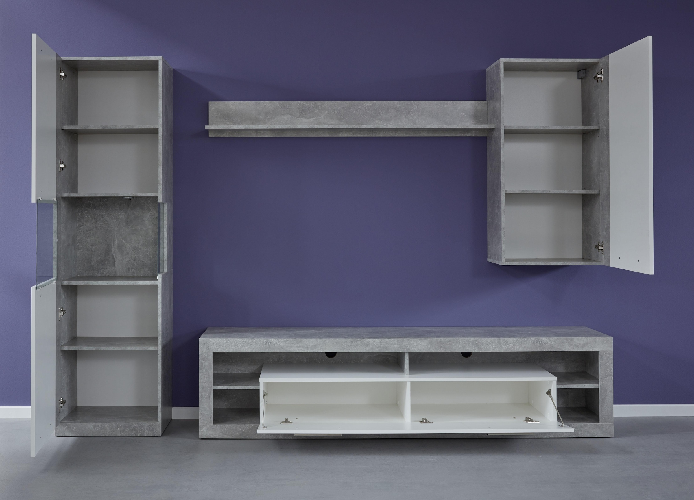 INOSIGN Hängevitrine »Gwendolyn«, Hängeschrank fürs Wohnzimmer mit 3 Fächern - (B/T/H) 52/31/103 cm