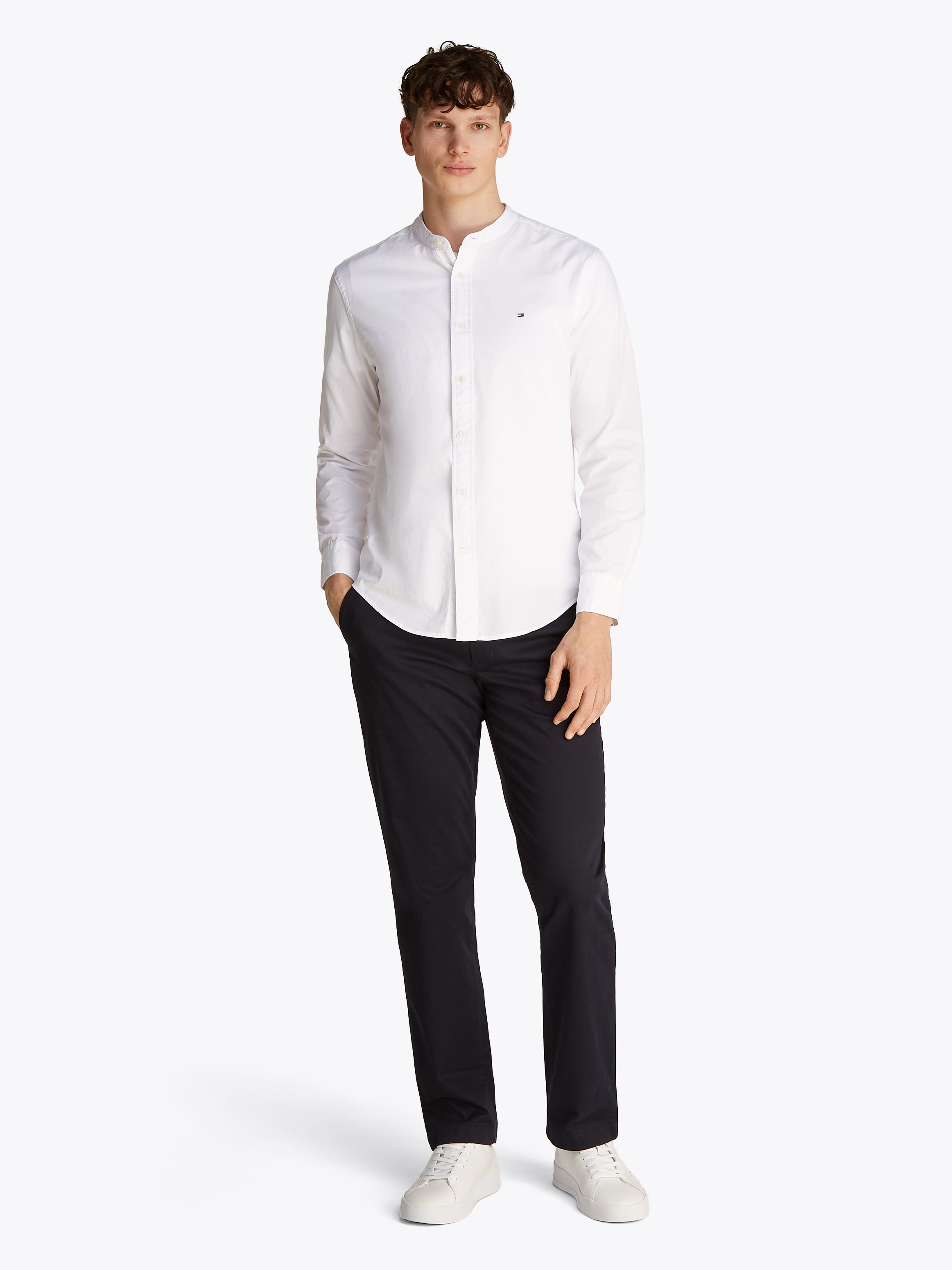 Tommy Hilfiger Langarmhemd »FLEX POPLIN SOLID MAO RF SHIRT«