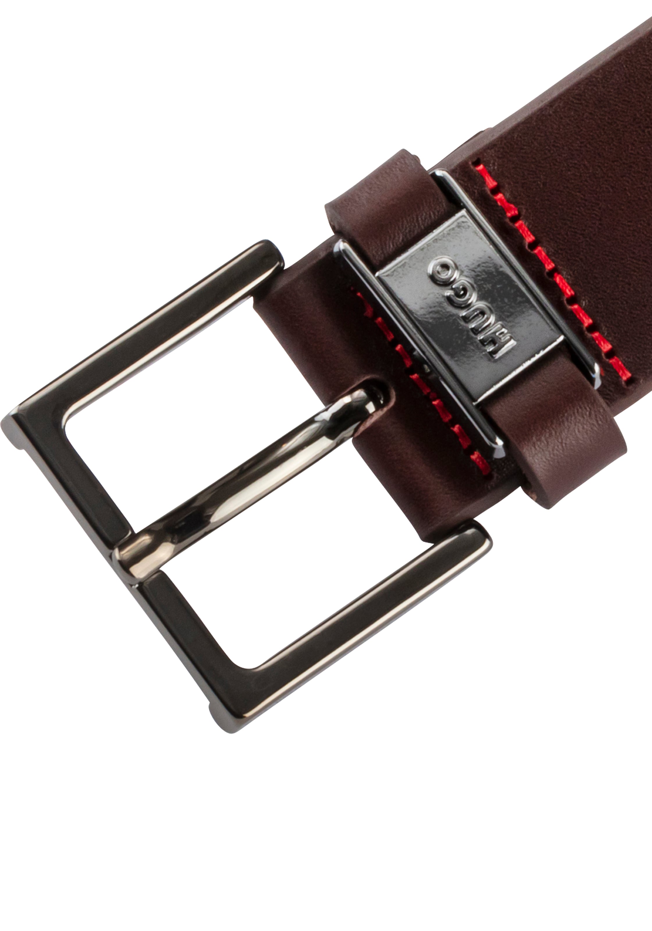 HUGO Ledergürtel »Giove-Mplate_Sz35« mit Kontrastnähten