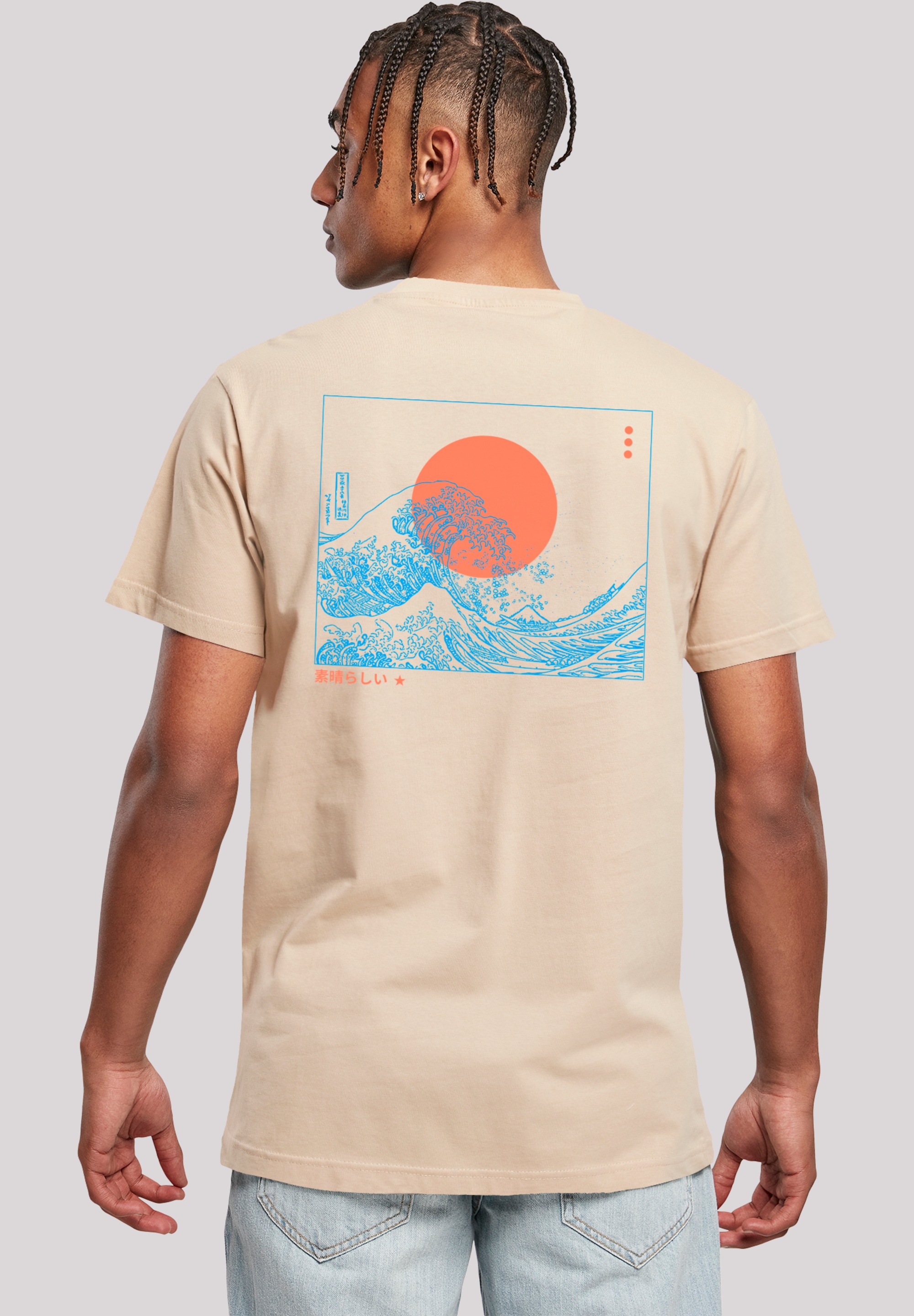 F4NT4STIC T-Shirt »Kanagawa Wave Blue V2«, Premium Qualität