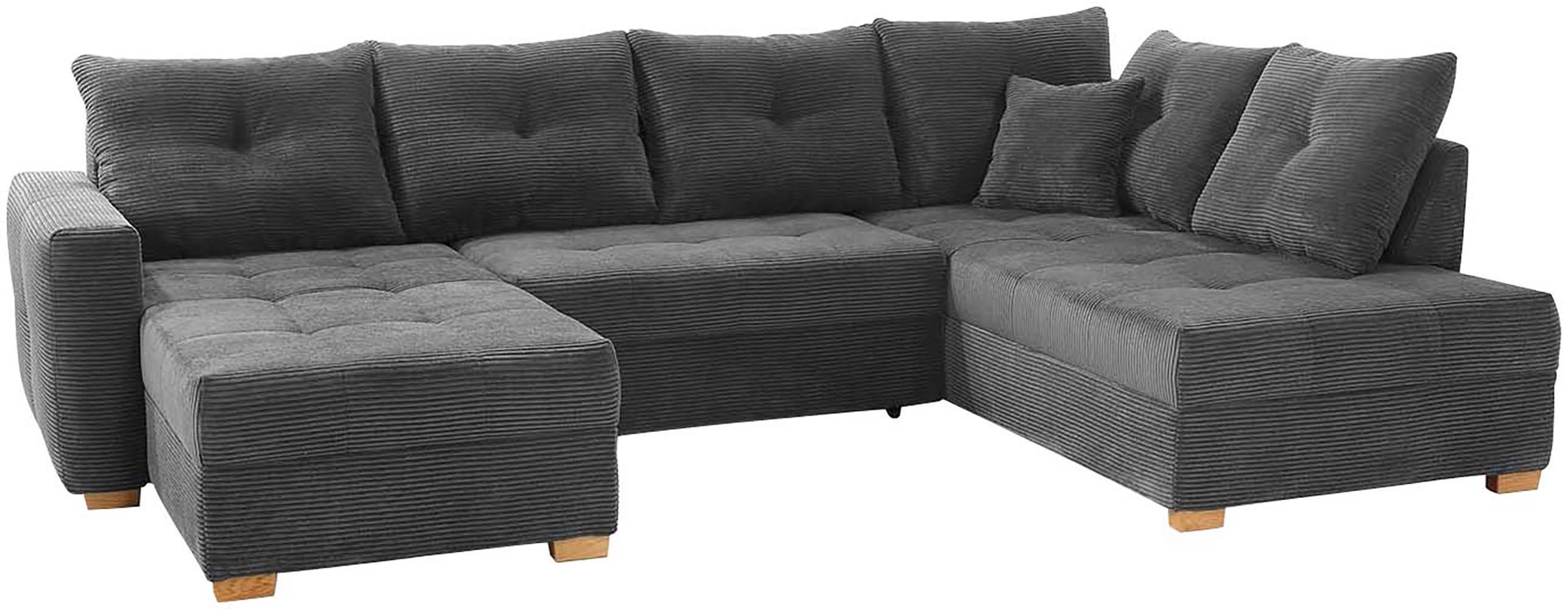 Thumbnail - Jockenhöfer Gruppe Wohnlandschaft "Abby U-Form, B: 313 cm" mit Bettfunktion, Bettkasten & Zierkissen