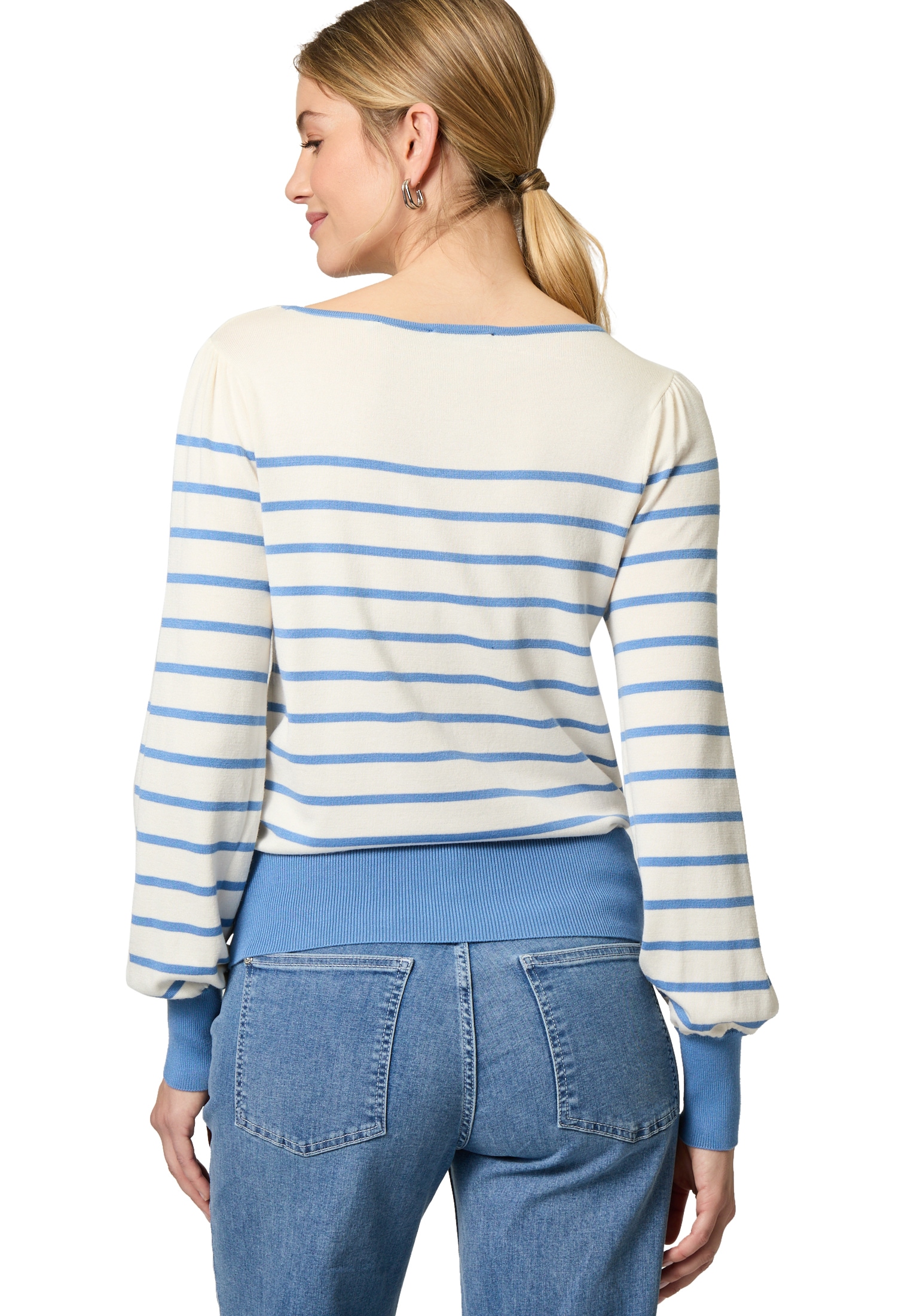 Zero Strickpullover »zero Pullover mit Streifen«, (1 tlg.), Plain/ohne Details