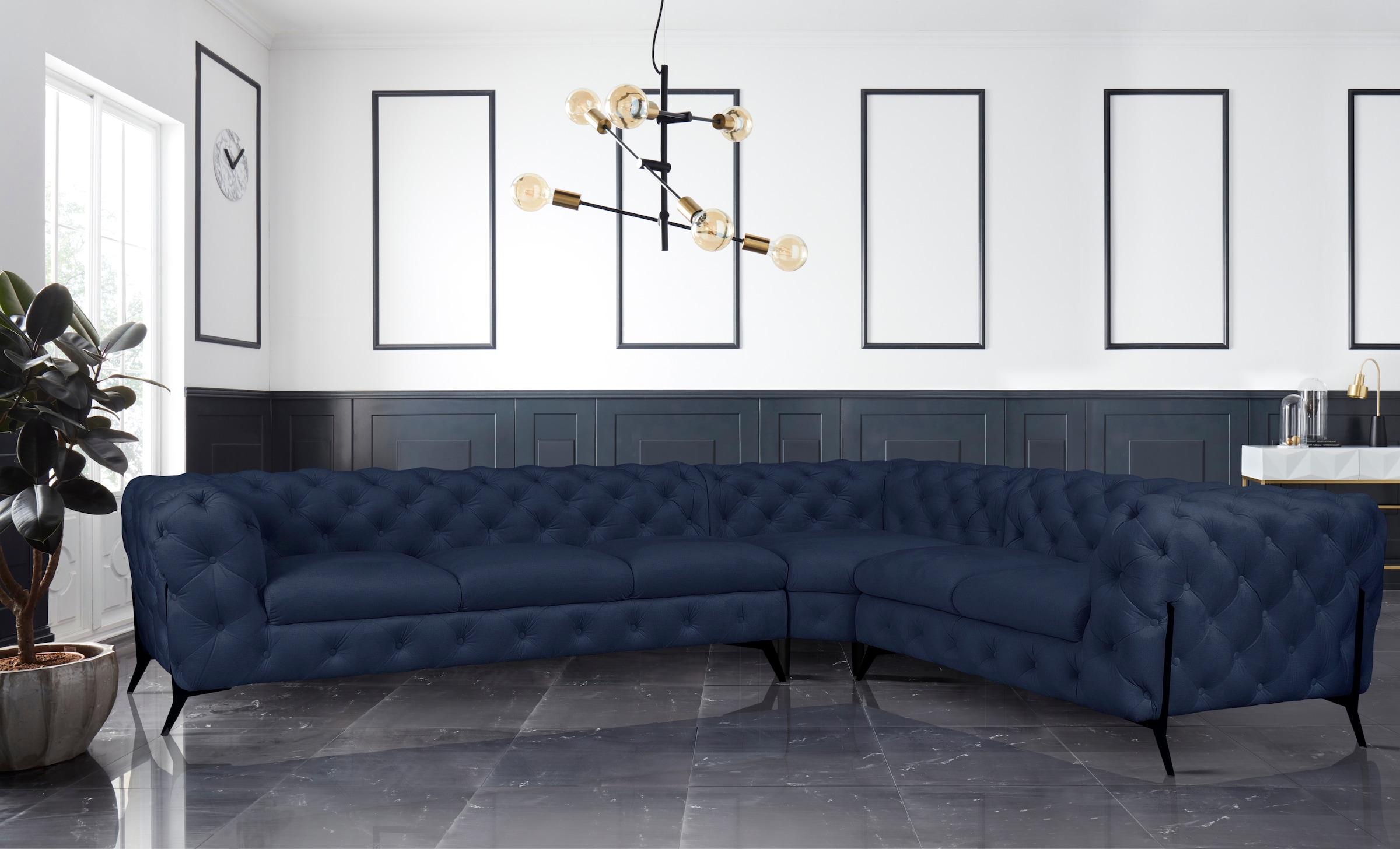 Home affaire Chesterfield-Sofa "Amaury L-Form" großes Ecksofa, Chesterfield günstig online kaufen