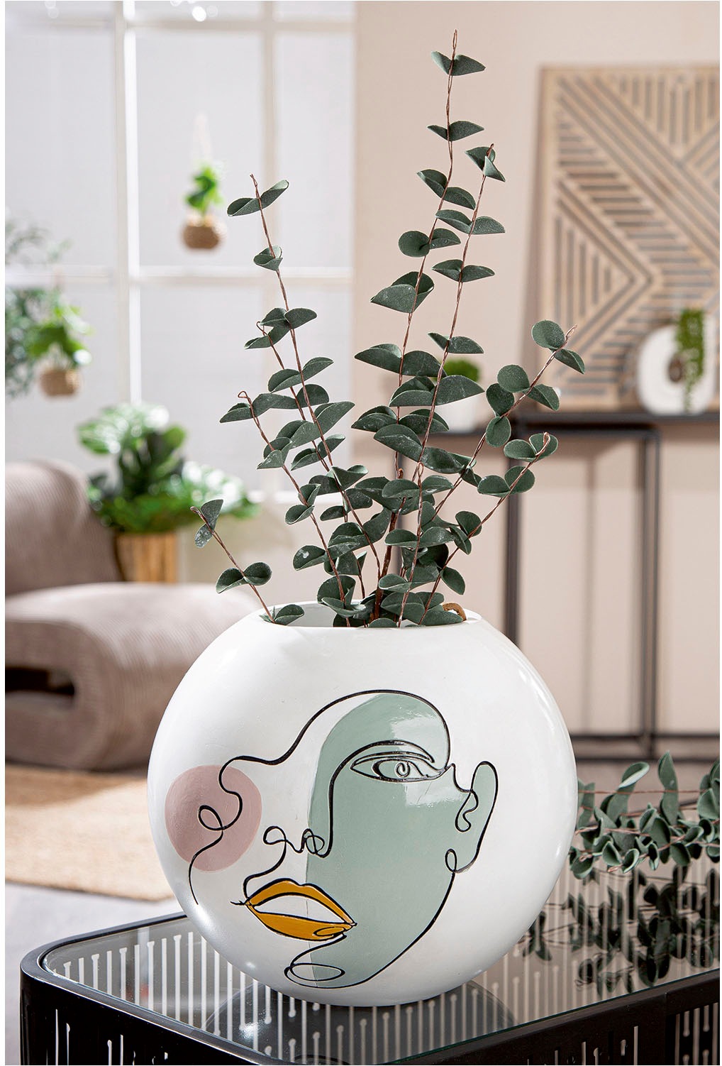 Casablanca by Gilde Tischvase "Kugelvase rund Voir weiß H. 21,5 cm", (1 St. günstig online kaufen