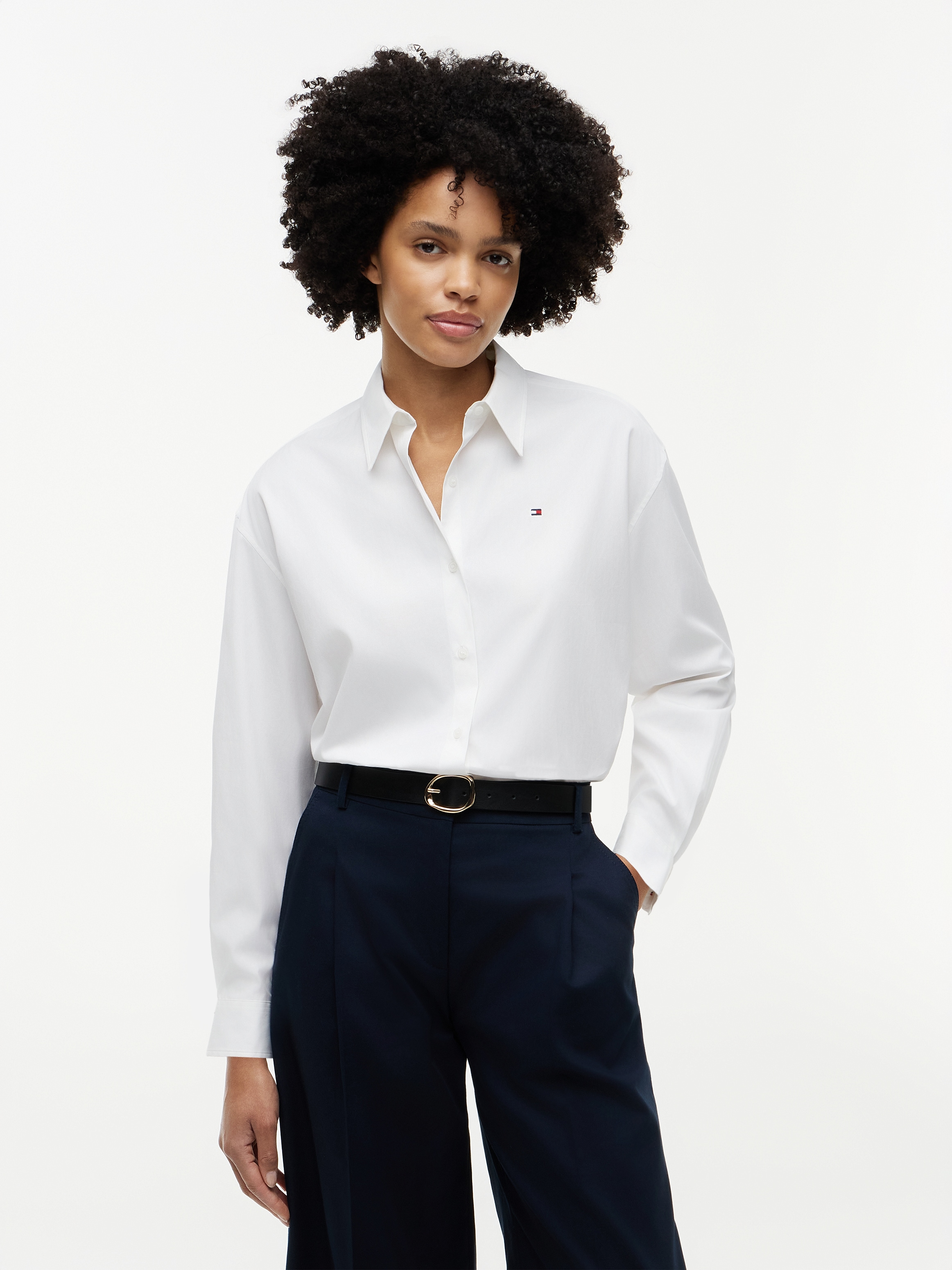 Tommy Hilfiger Hemdbluse "SUMMER POPLIN LS BOXY SHIRT" Baumwolle, Boxy Fit