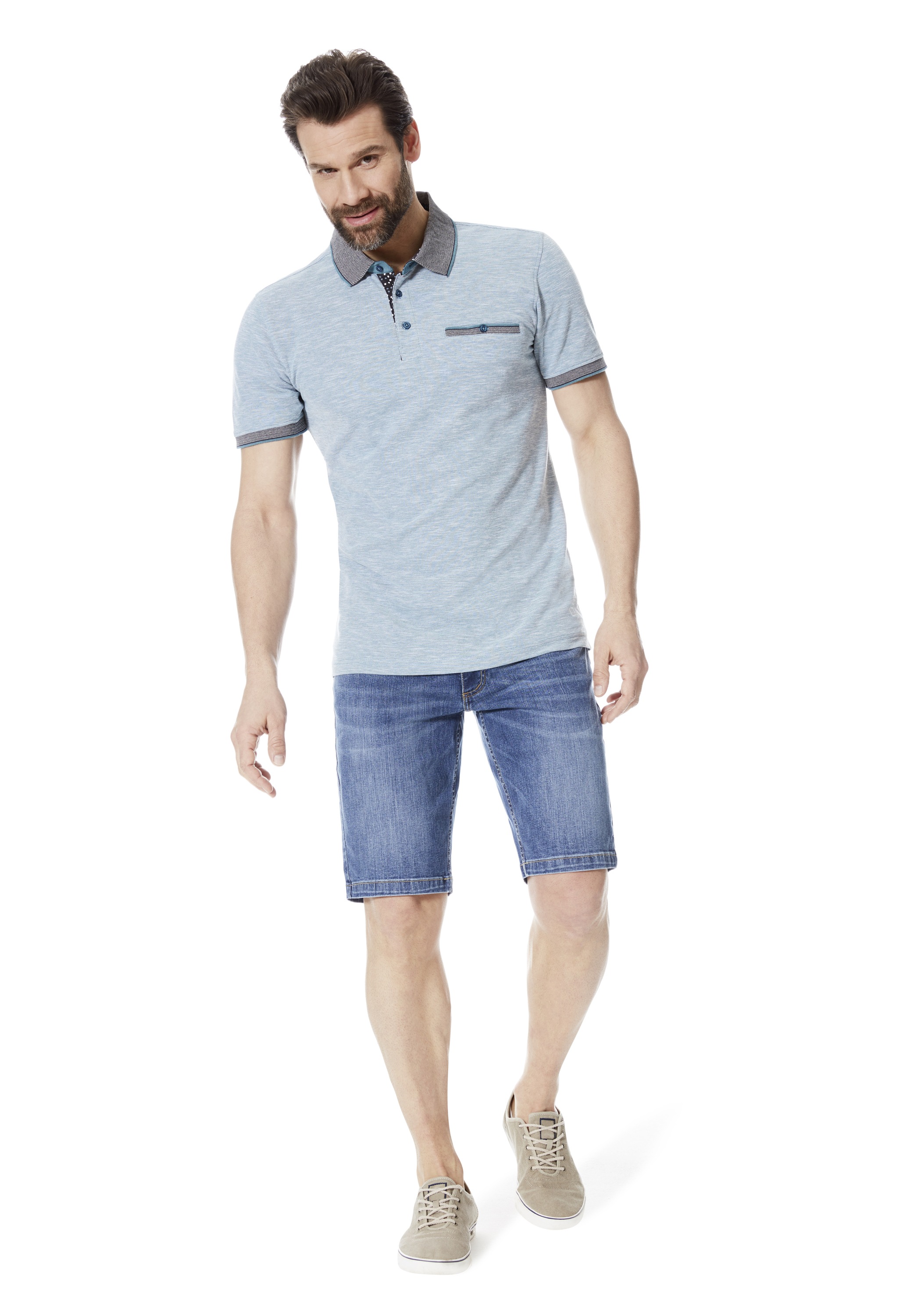 Stooker Men Bermudas »5-Pkt Style Summer Denim Bermudas«, Sommer Straight Fit Casual Stretchdenim für Herren