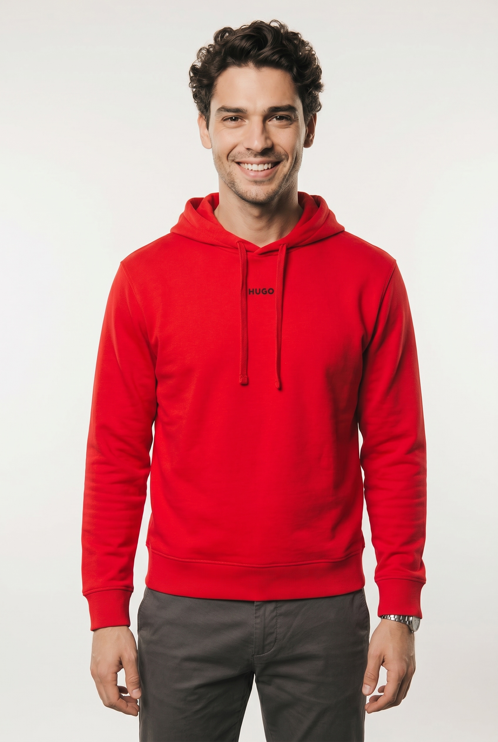 HUGO Kapuzensweatshirt "Dapo", Kapuze mit Kordelzug, Relaxed Fit, HUGO Logo