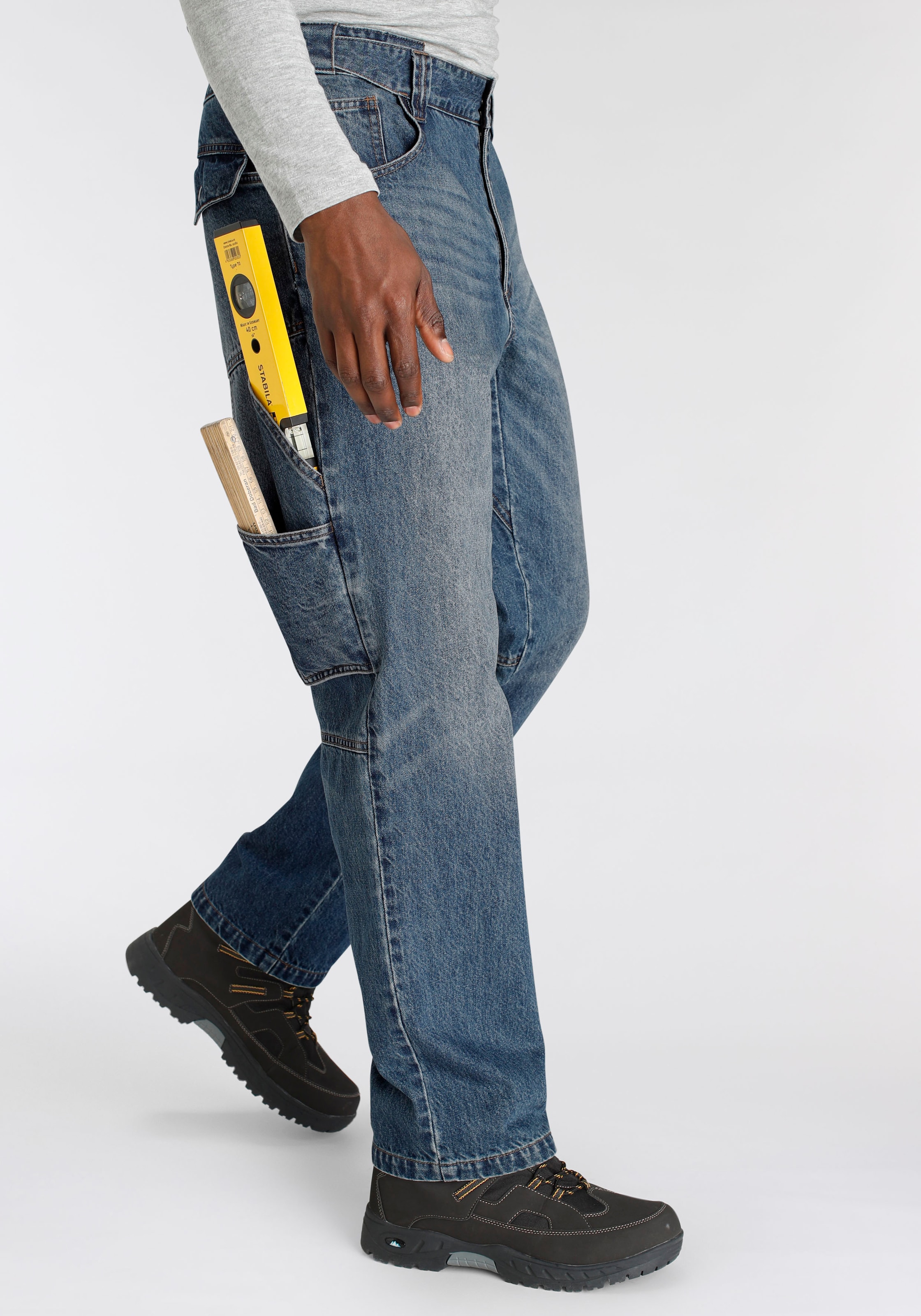 Northern Country Arbeitshose »Multipocket Jeans«, (aus 100% Baumwolle,  robuster Jeansstoff, comfort fit), mit dehnbarem Bund, mit 9 praktischen  Taschen auf Raten | BAUR