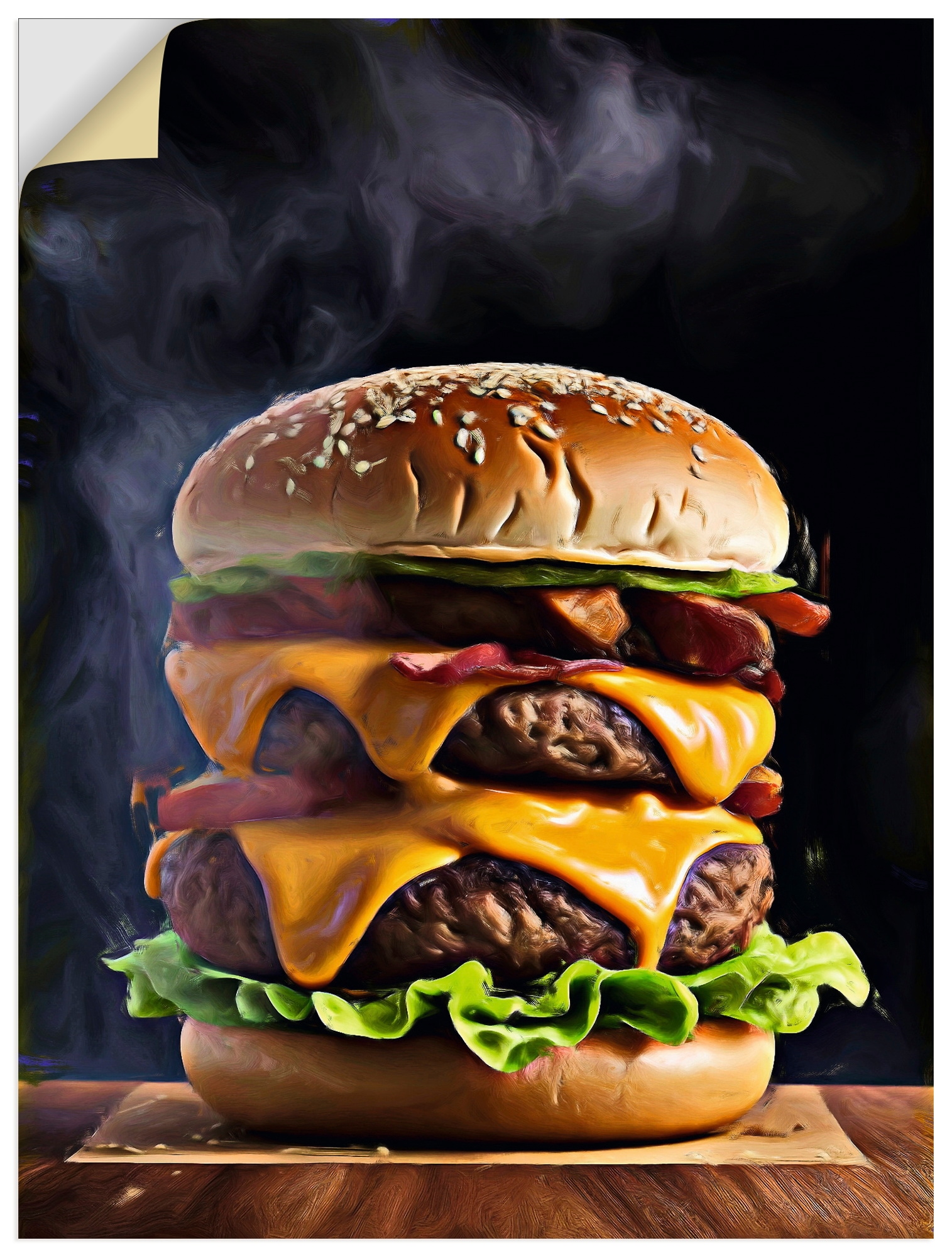 Wandbild ARTLAND "Monster Burger", farbe bild(er): farbig, B:45cm H:60cm, Bilder, als Alubild, Leinwandbild, Poster, Wandaufkleber in verschied. Größen