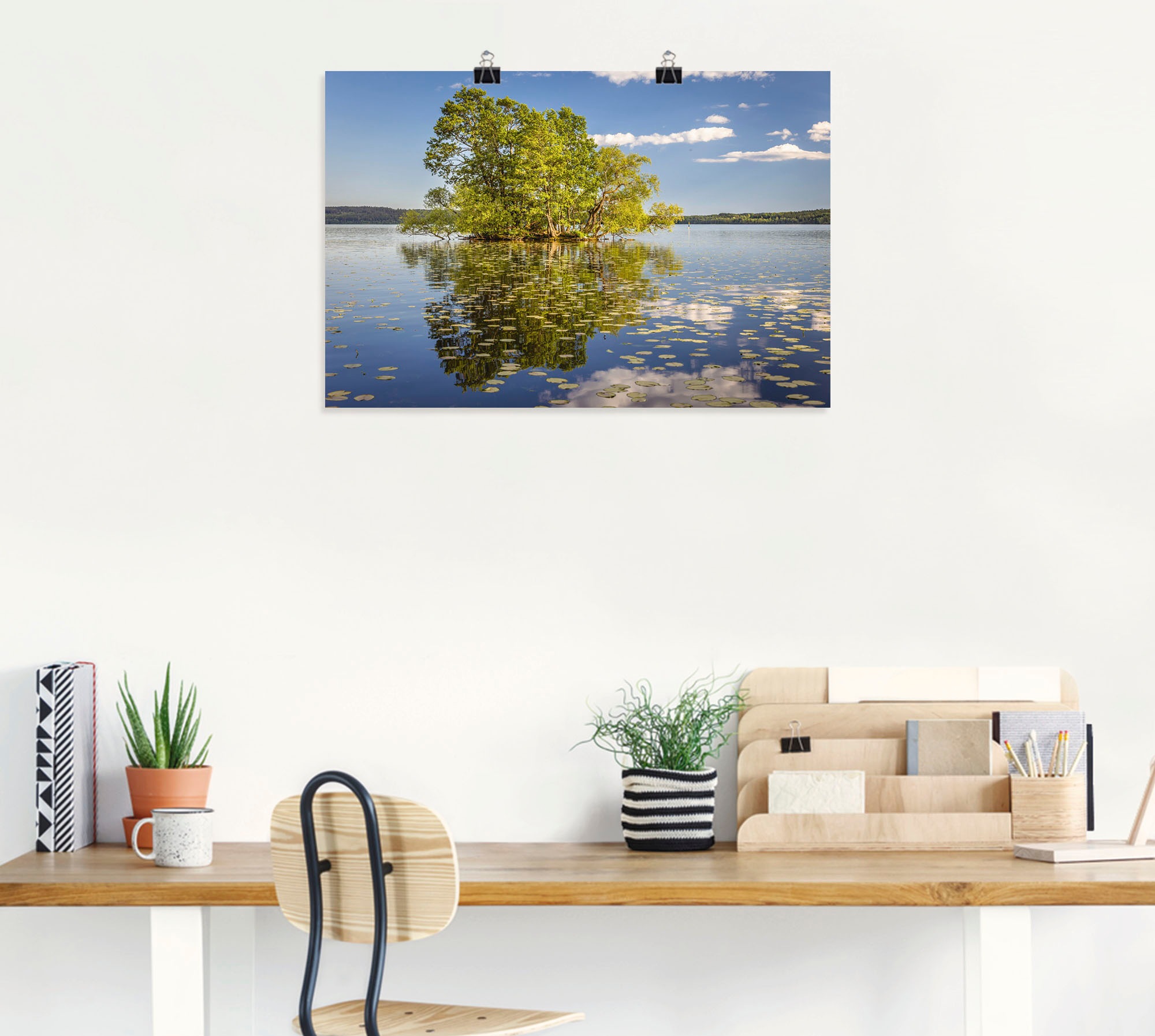 Artland Wandbild »Bauminsel im Mälarsee«, Seebilder, (1 St.), als Alubild, Leinwandbild, Wandaufkleber oder Poster in versch. Größen