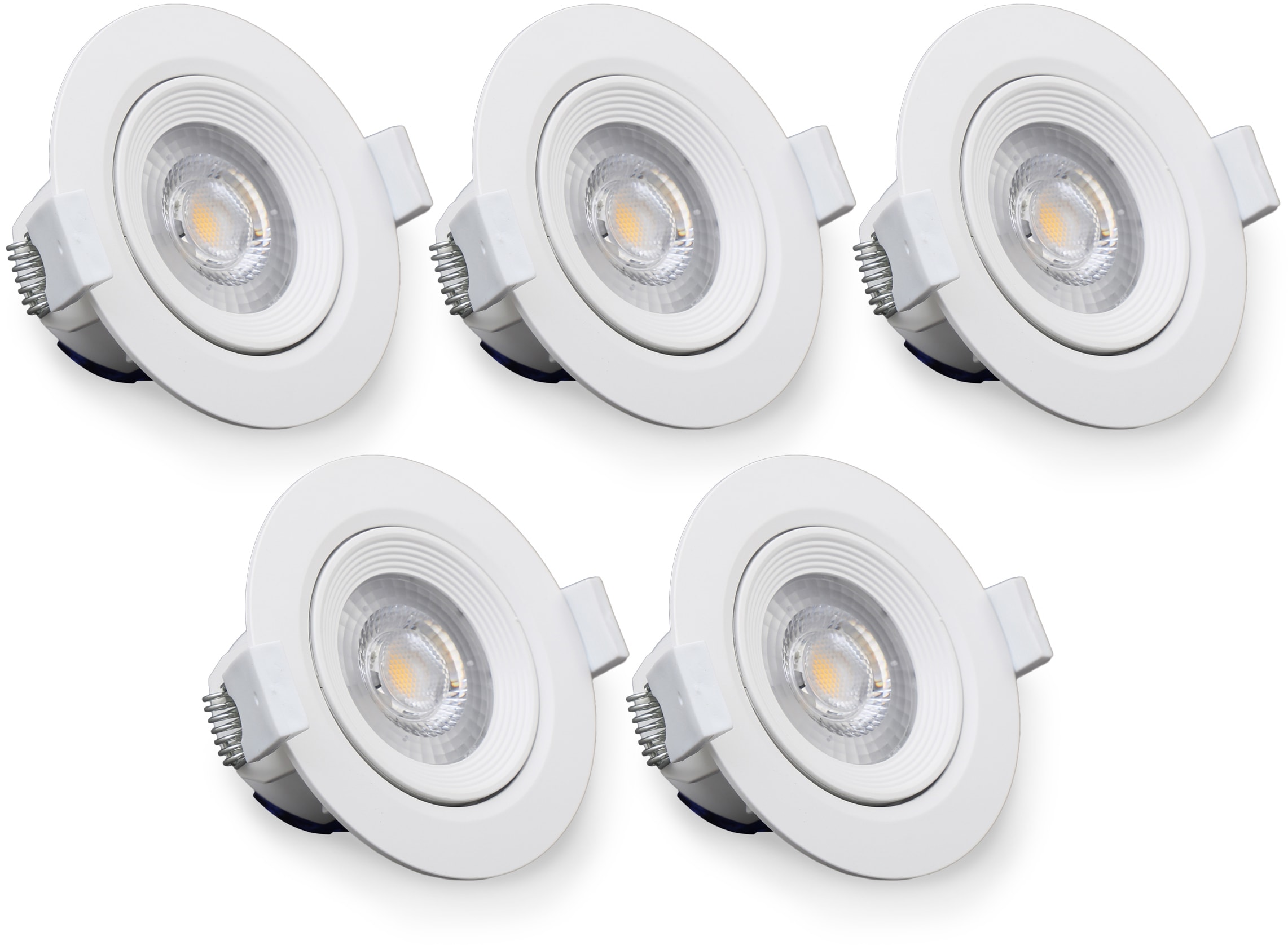 B.K.Licht LED Einbauleuchte »Alcor«, 5 flammig, Leuchtmittel LED-Board | LED fest integriert, LED Einbaustrahler, Spots, flach, Deckenleuchte, 90mm inkl. 5W 350lm
