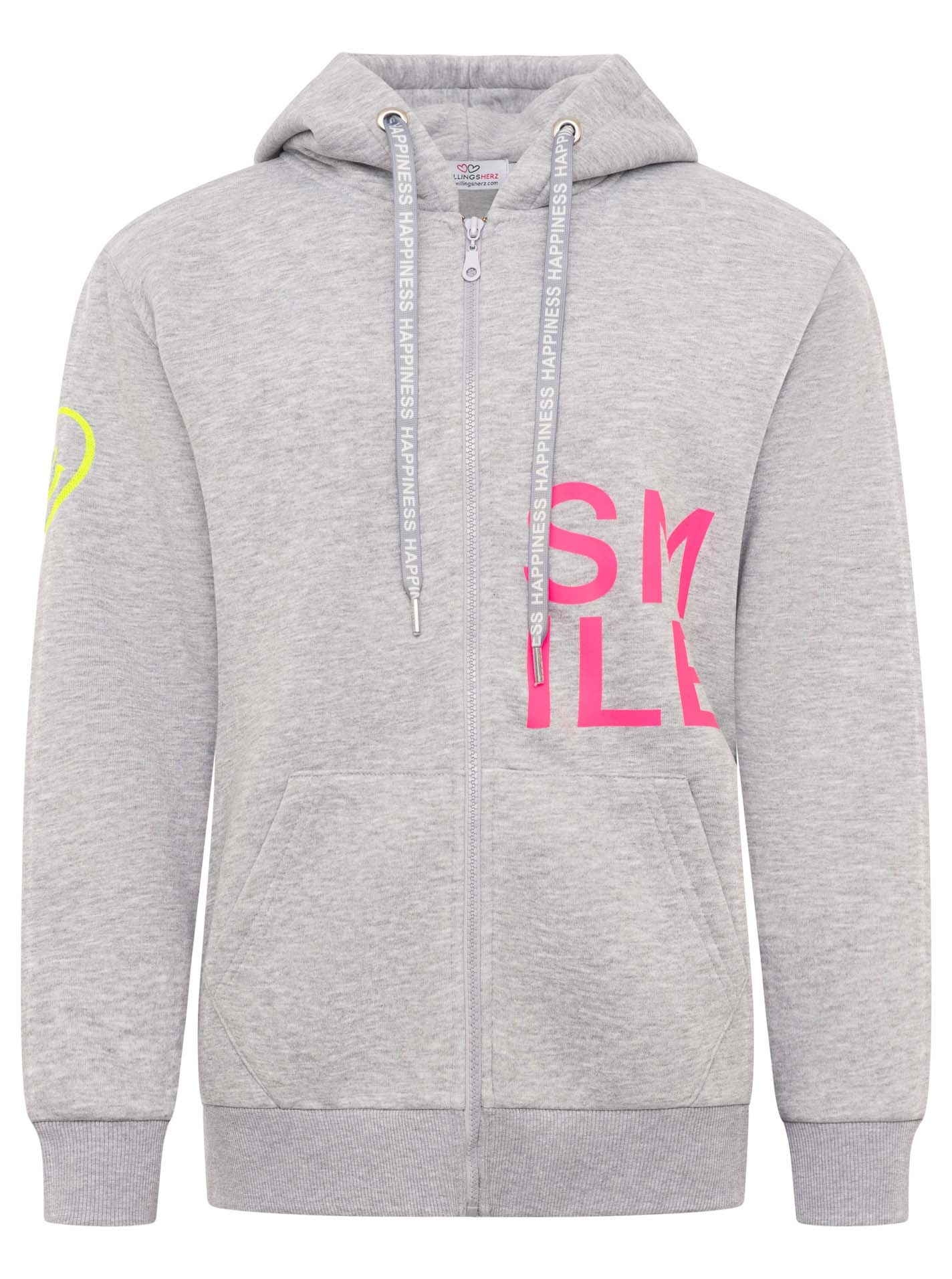 Zwillingsherz Kapuzensweatjacke ""Alissa"" mit SMILE, gesticktem Herz am Ar günstig online kaufen