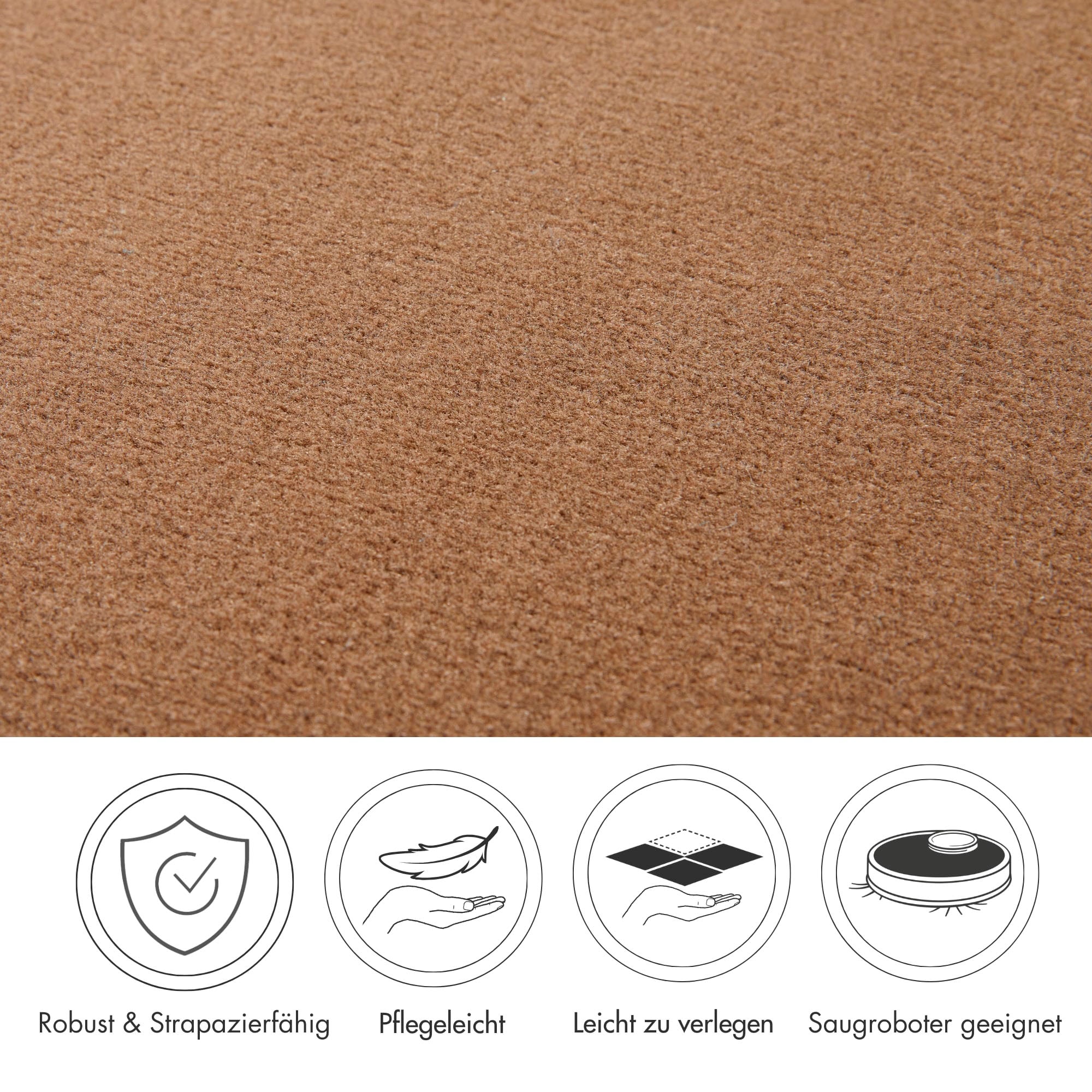 Andiamo Teppichboden »Kira, Velours, Made in Belgium«, rechteckig, 8 mm Höhe, Uni Farben, Breite 400 cm, strapazierfähig, pflegeleicht, Wohnzimmer