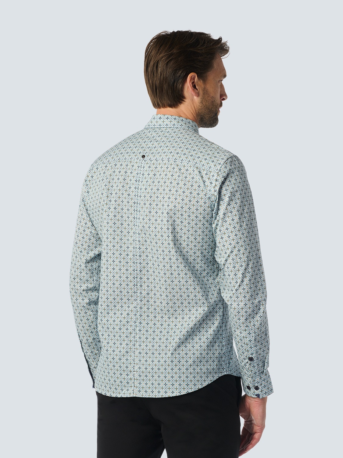 NO EXCESS Langarmhemd "No Excess Stilvolles Hemd mit Allover-Muster" günstig online kaufen