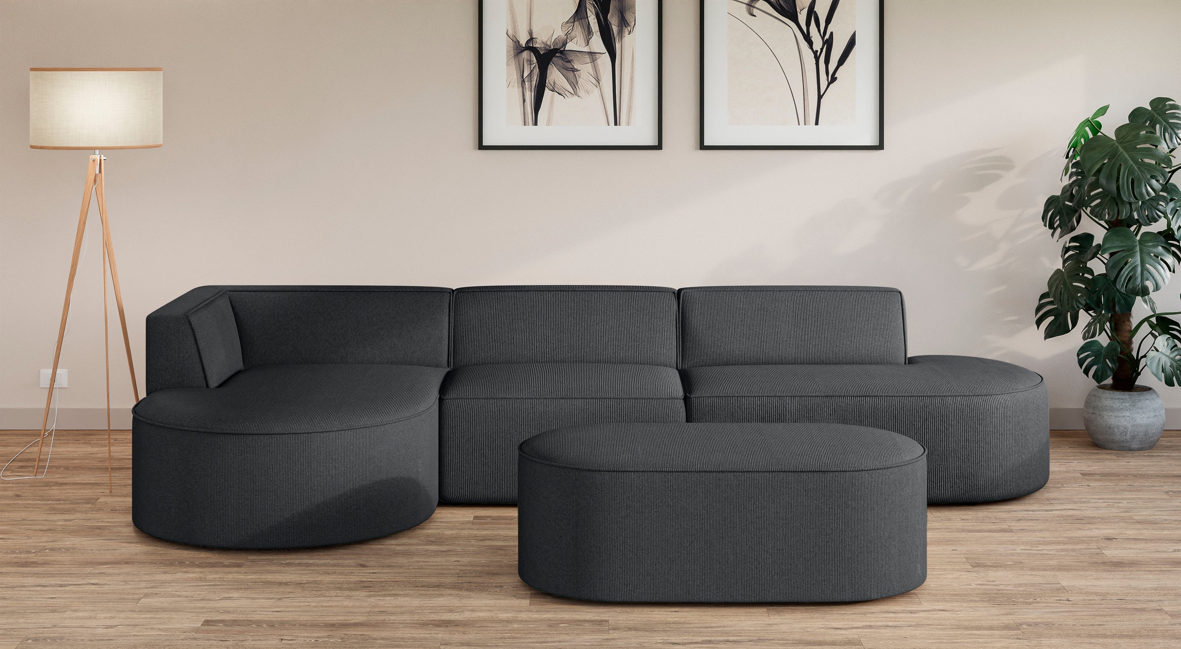 OTTO home Ecksofa "EIVIND Designer Sofa mit Ottomane rechts/links, B/T/H: 3 günstig online kaufen
