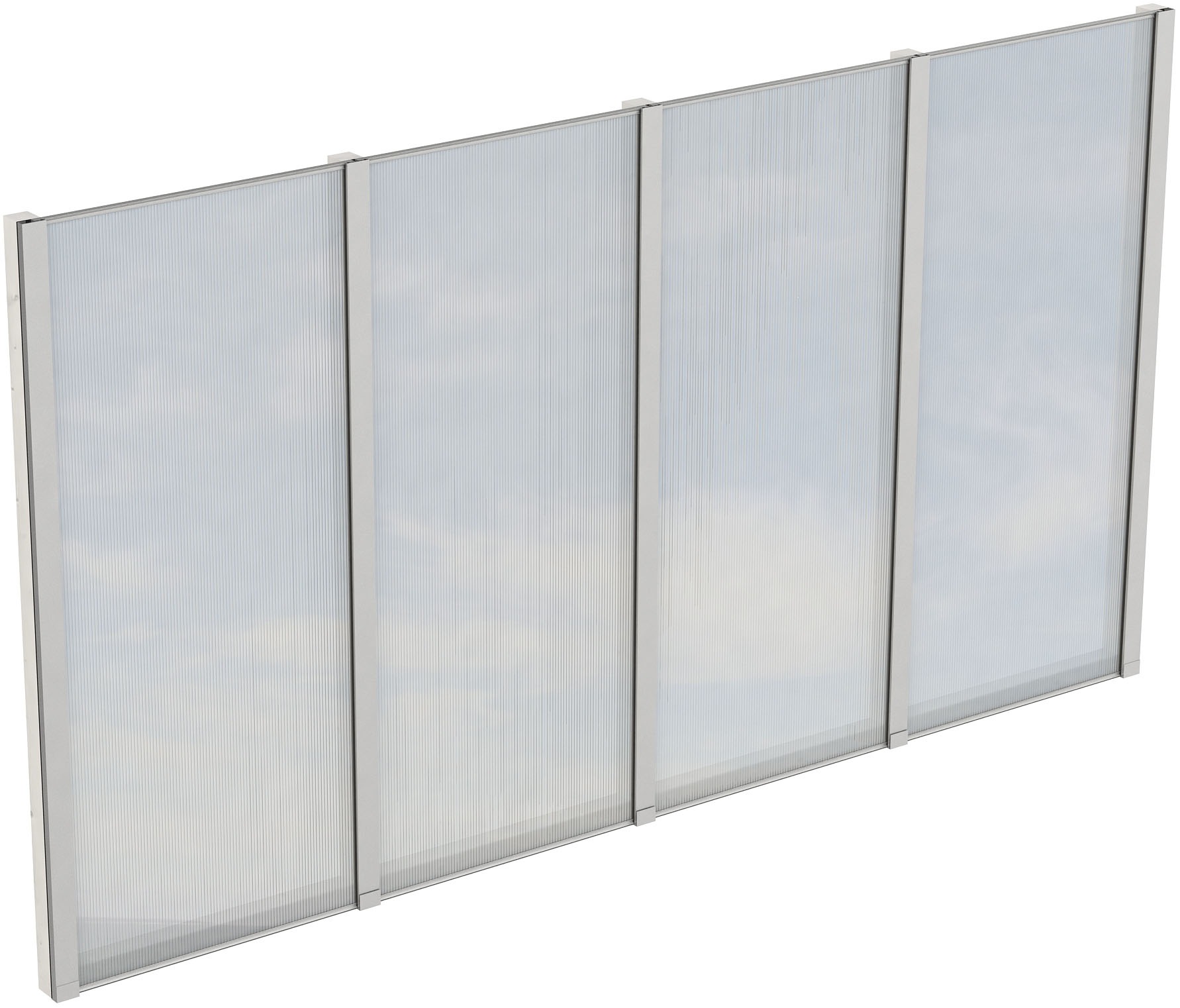 Skan Holz Seitenwand m. Polycarbonatplatten (FS) 355 x 200 cm Fichte Weiß günstig online kaufen