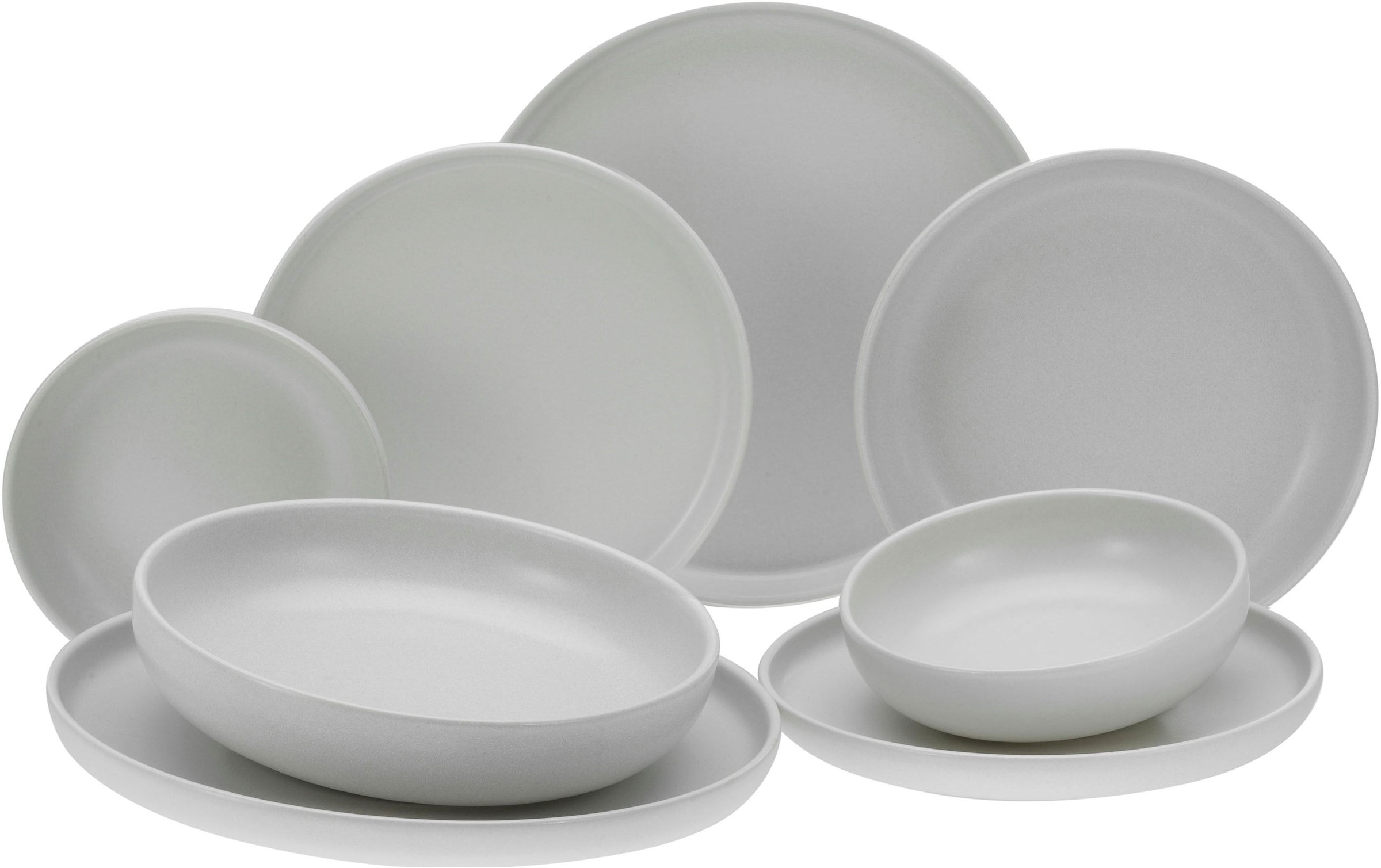 CreaTable Tafelservice »Uno Offwhite«, (Set, 8 tlg.), Trendfarbe 