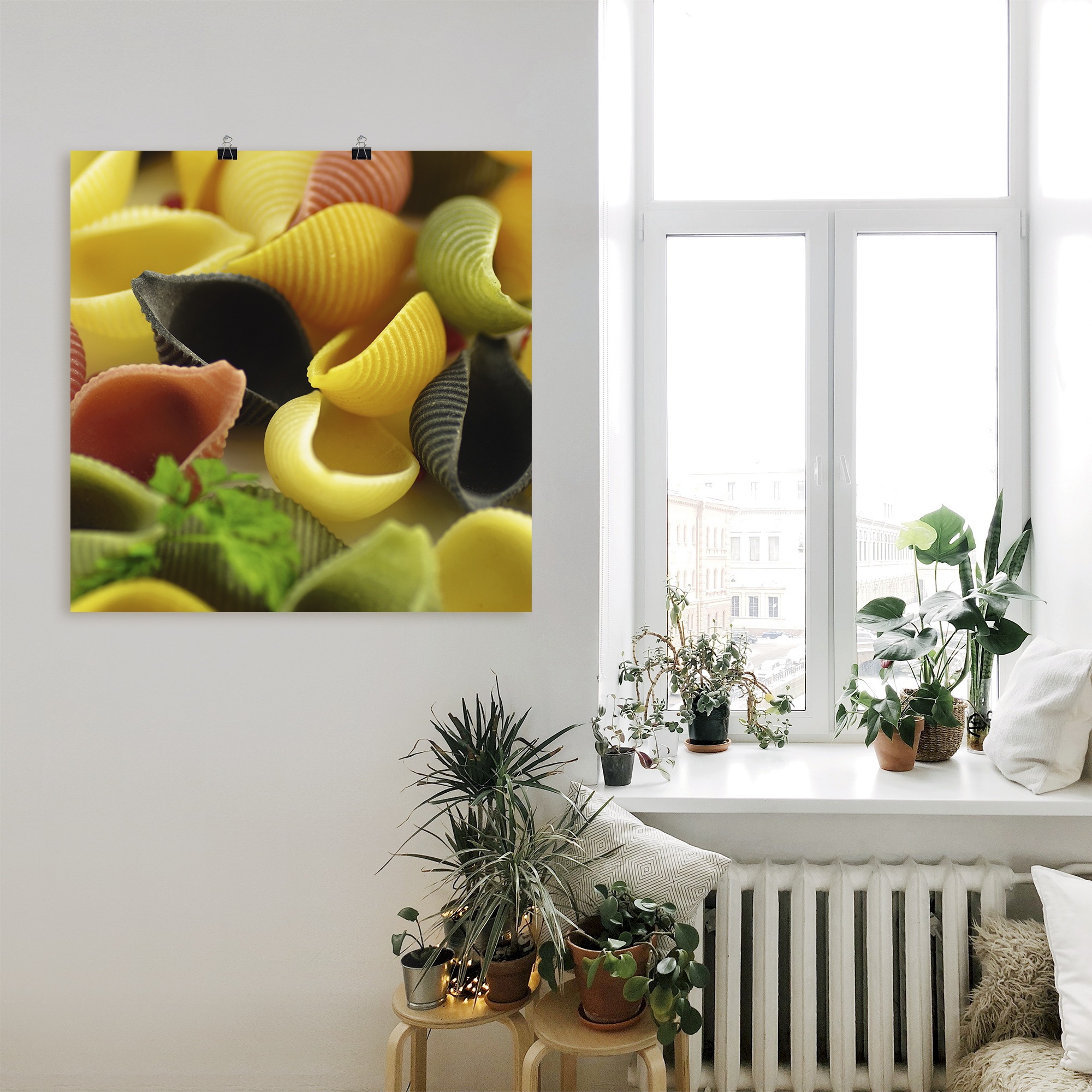 Artland Wandbild »Bunte Pasta«, Getreide, (1 St.), als Leinwandbild, Poster in verschied. Größen