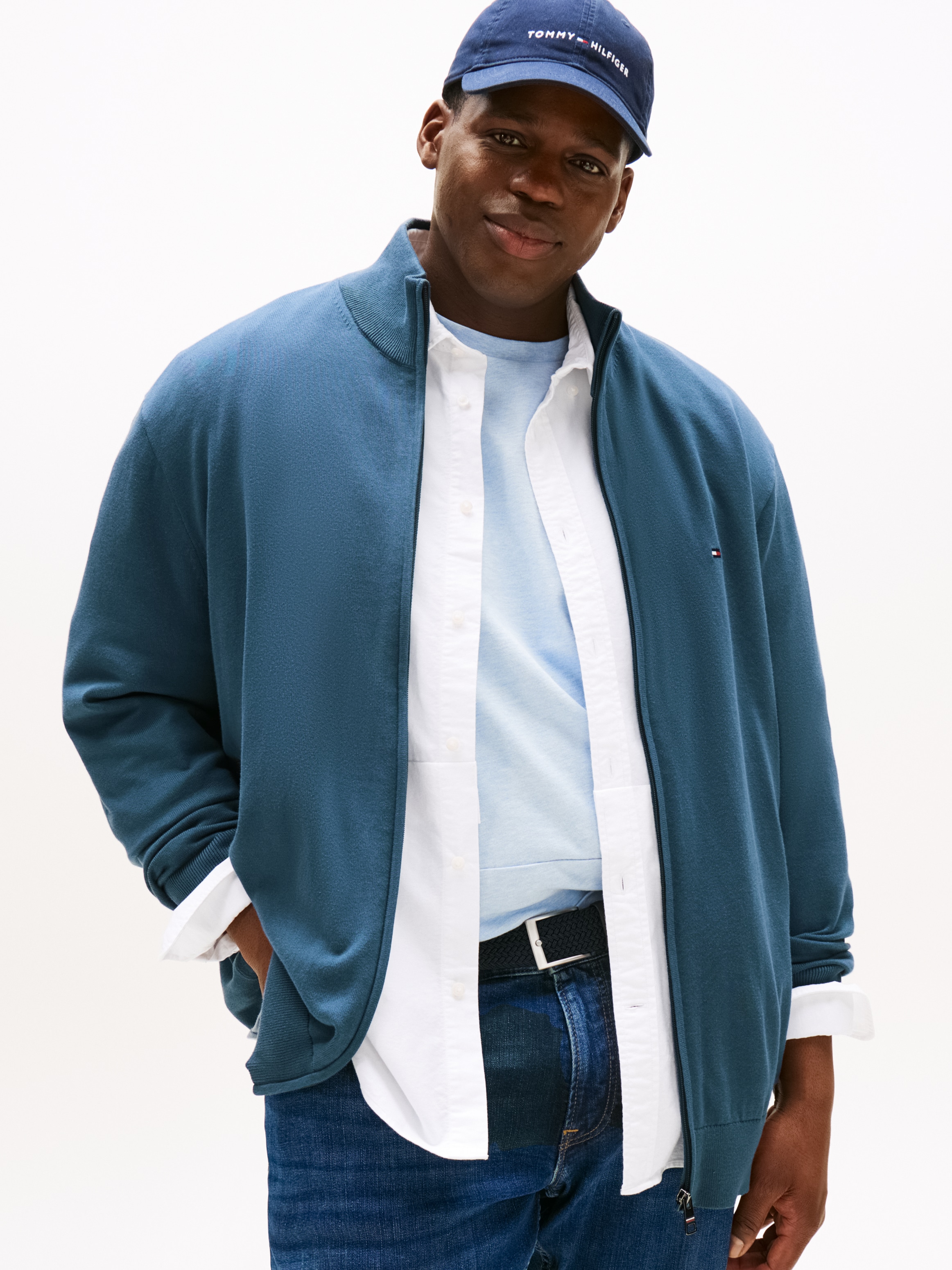 Tommy Hilfiger Big & Tall "BT-ESSENTIAL COTTON ZIP THRU-B" Großen Größen günstig online kaufen