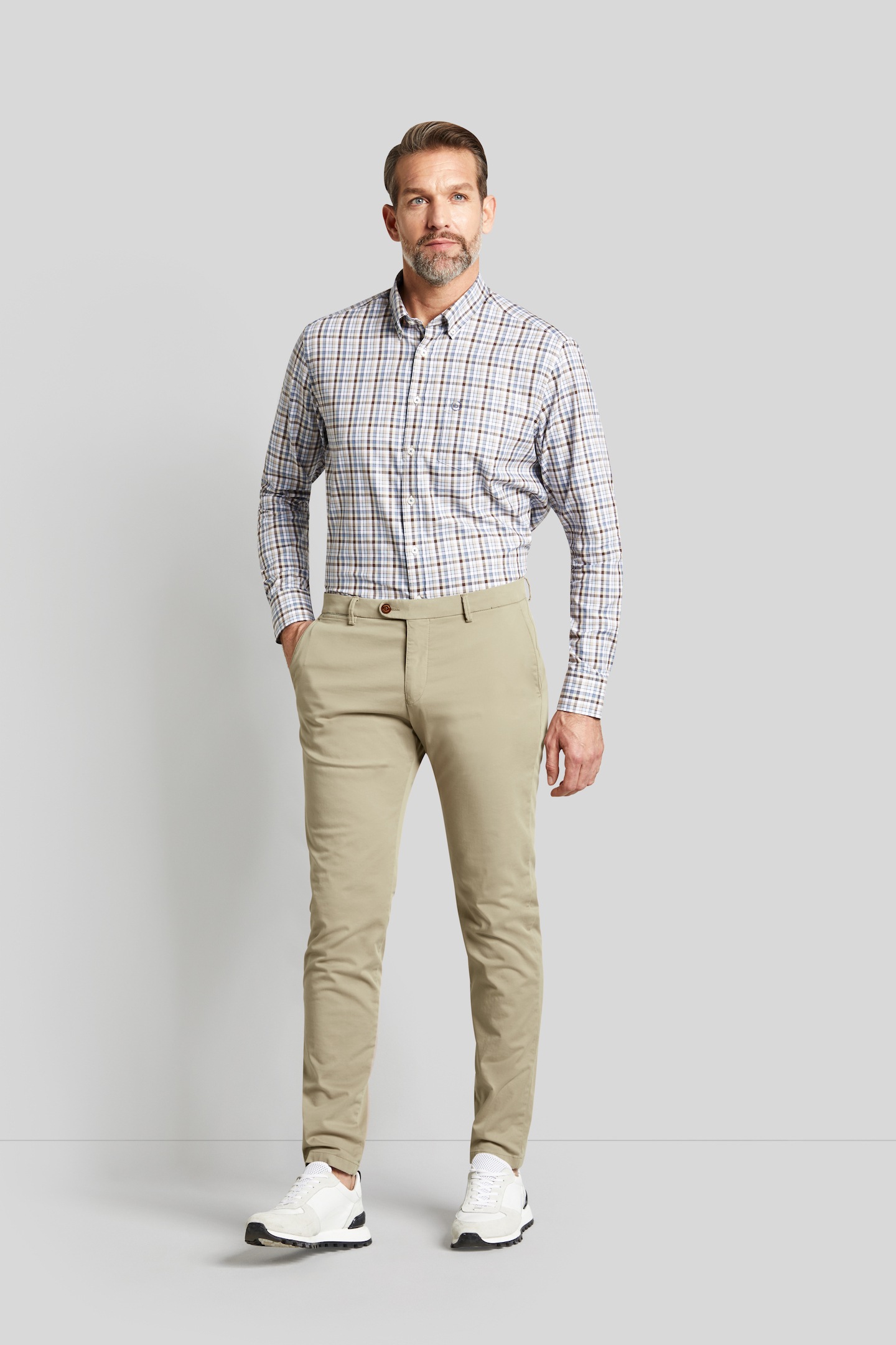 Bugatti Modern Fit Cotton Trousers Beige 33 3