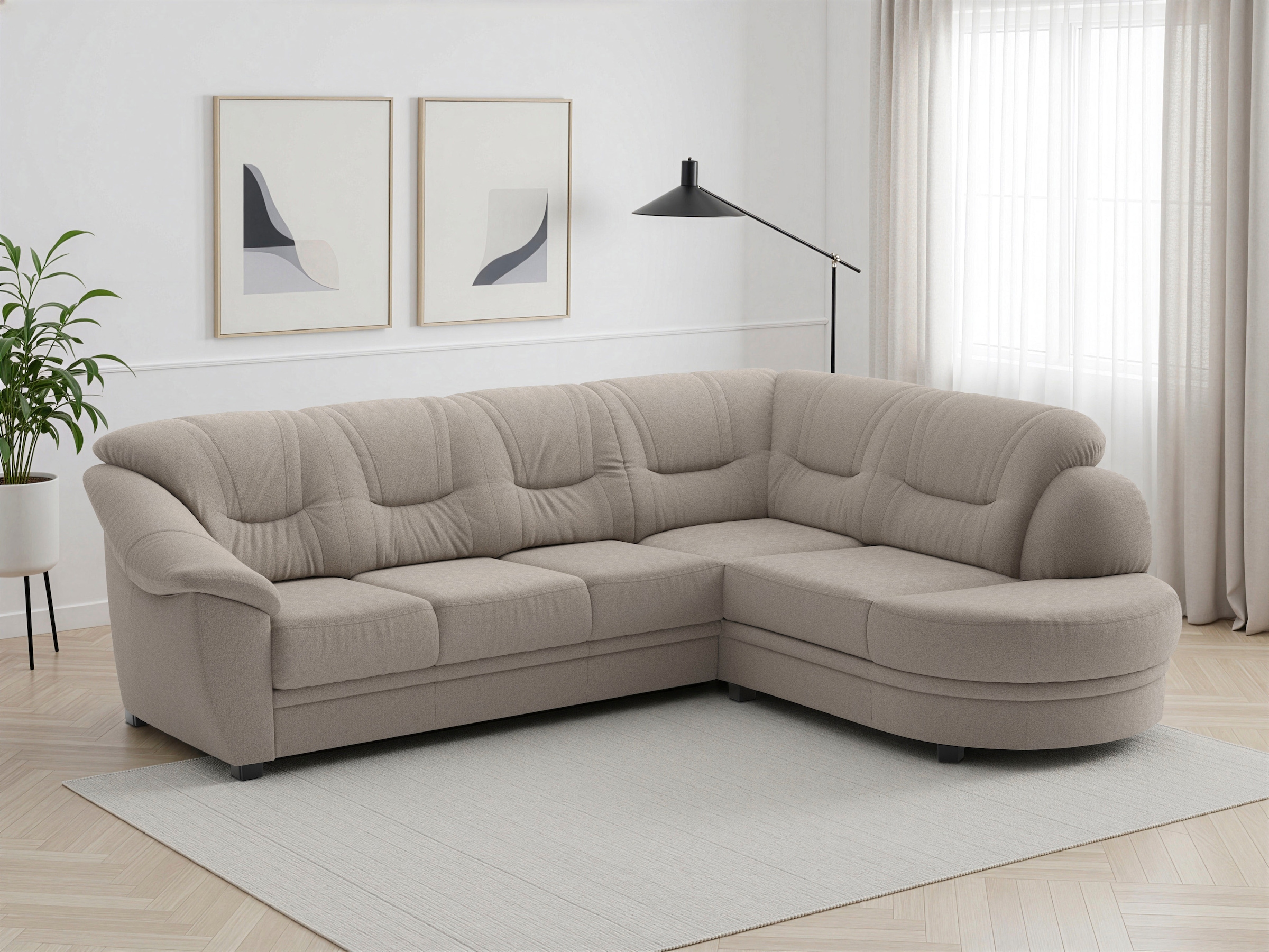 sit&more Ecksofa "Savona L-Form, B: 267 cm, Couch mit Federkern, Komfortsitzhöhe 46 cm" optional mit Schlaffunktion