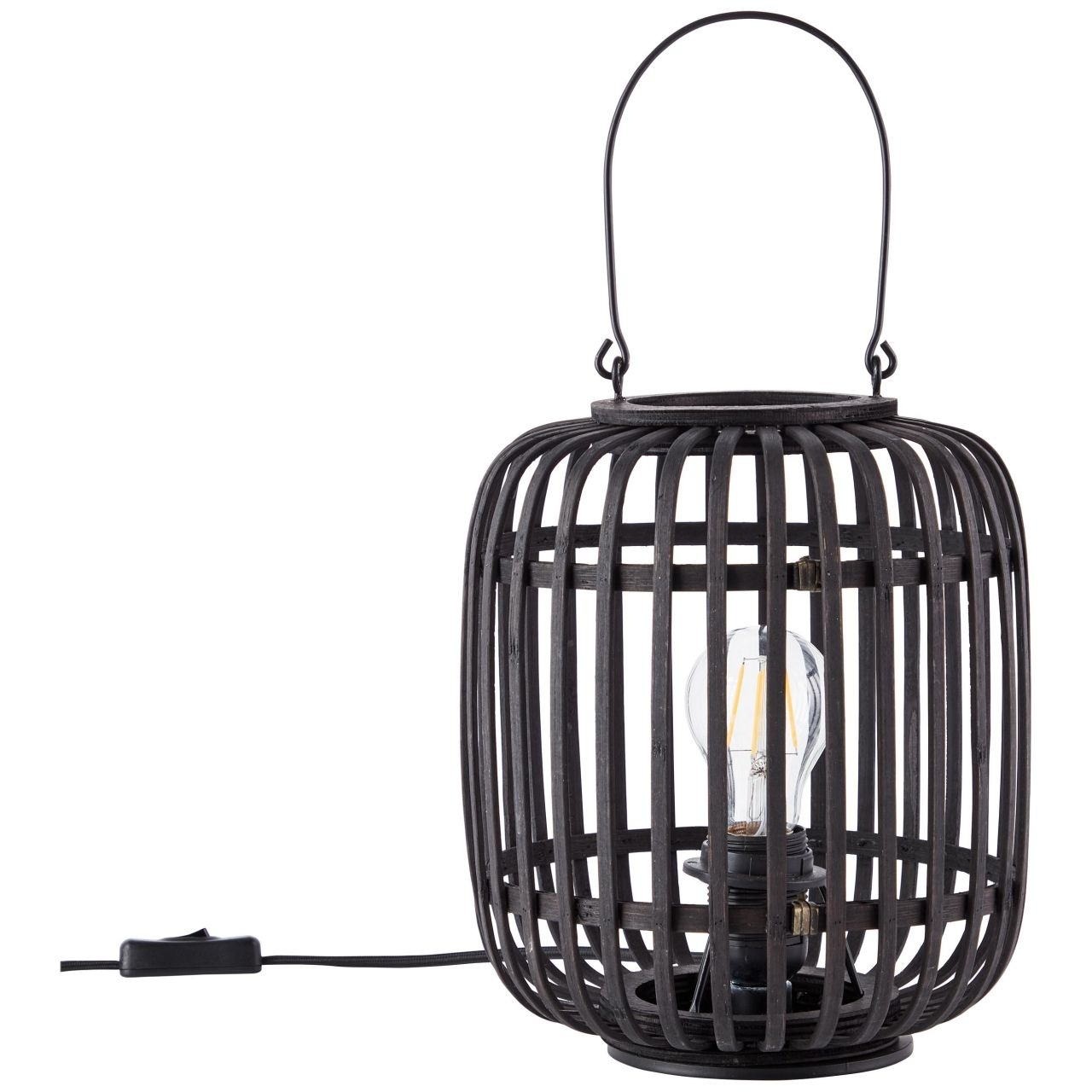 Brilliant Tischleuchte »Woodrow«, 1 flammig, Leuchtmittel E27 | ohne Leuchtmittel, 27cm holz dunkel/schwarz