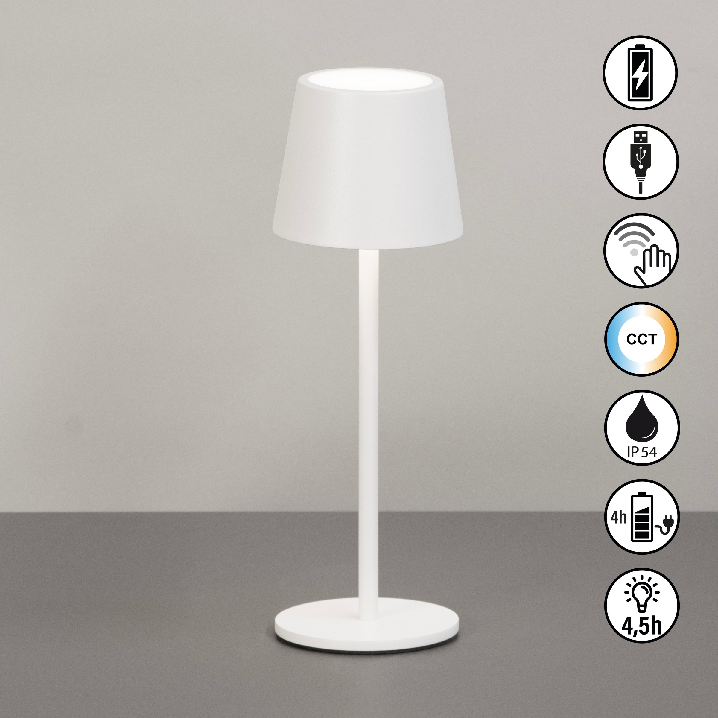 EASY BY FHL Außen-Tischleuchte "Roxi", 1, Ø 9cm H: 27,5cm, beige, Leuchten, lange Leuchtdauer