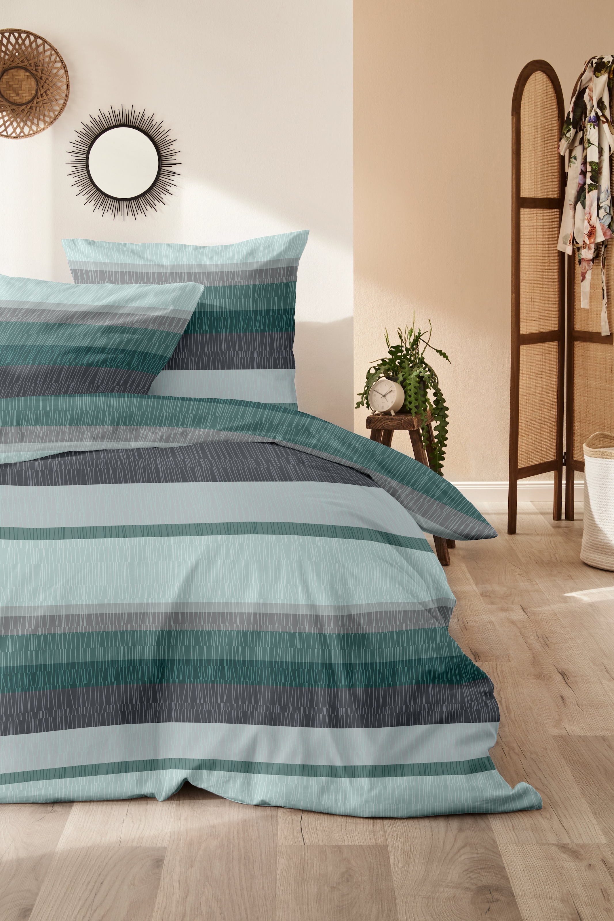 Primera Bettwäsche »Biber-Bettwäsche Roommate« 2 Stk. tlg. mit dezenten Mustertexturen