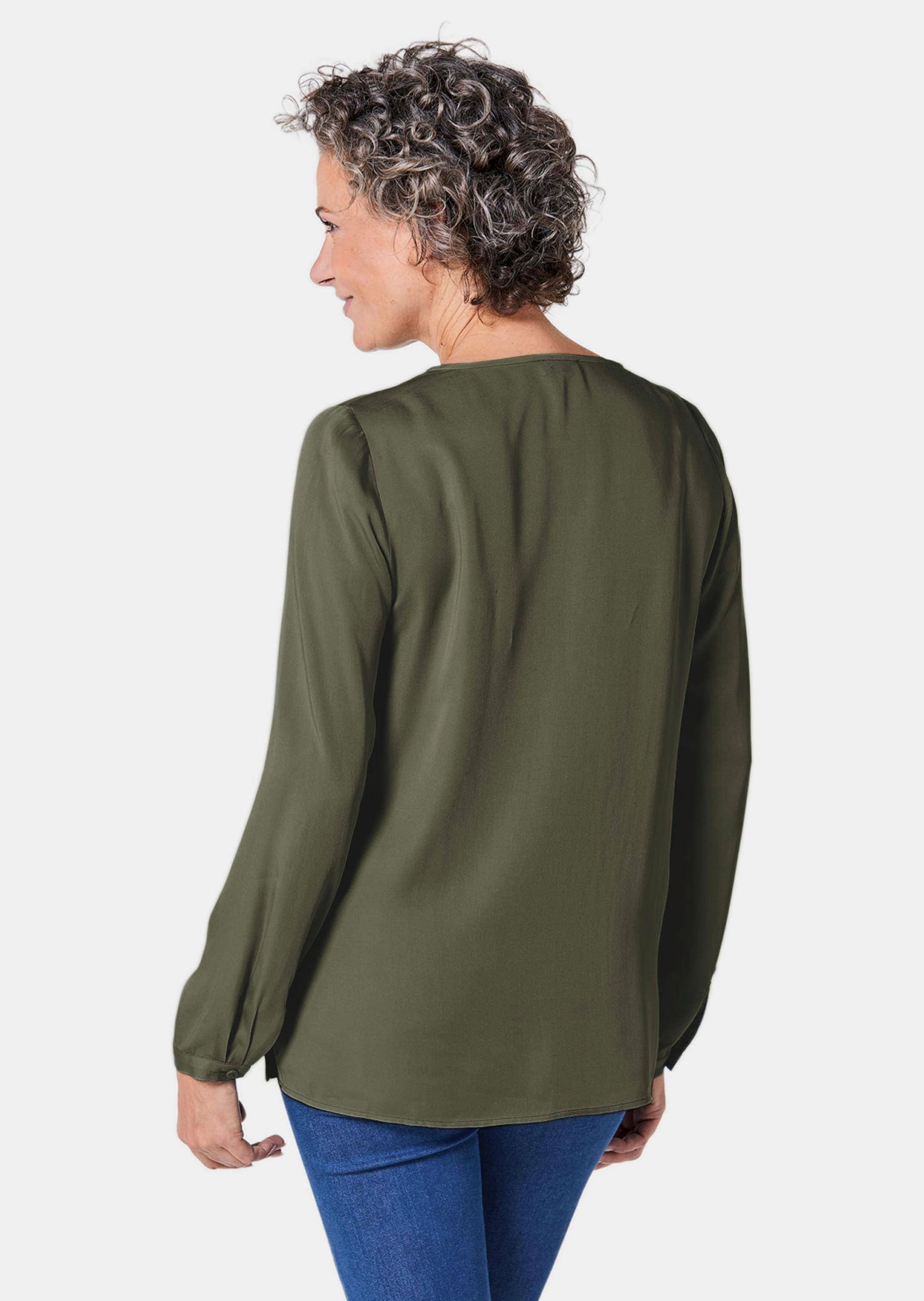 GOLDNER Schlupfbluse »Bluse Figurschmeichelnde Schlupfbluse mit modischer Kragenverarbeitung«