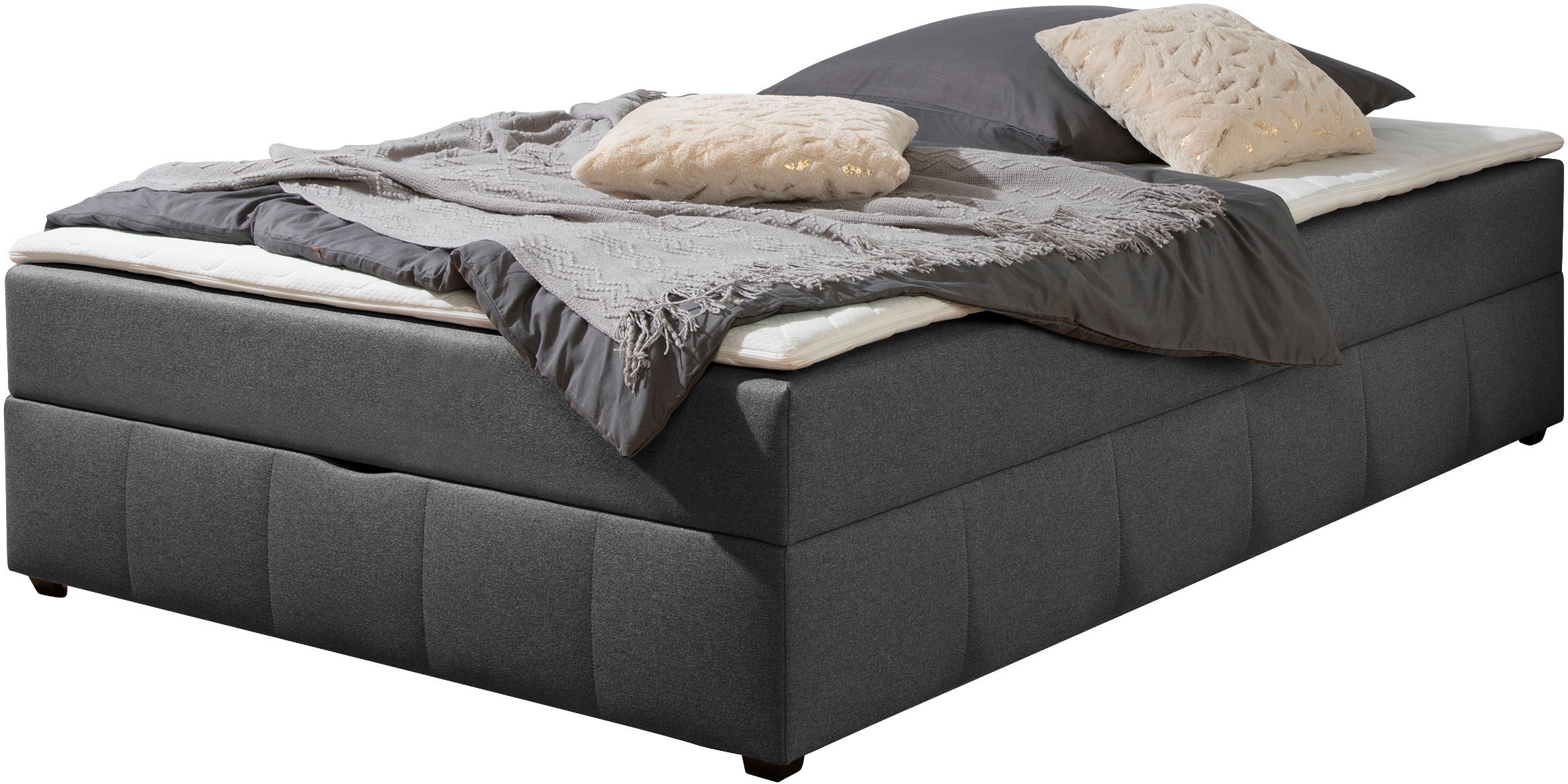 Home affaire Boxbett »Niemes inkl. Bettkasten und Topper, auch in Überlänge erhältlich« Boxbett ohne Kopfteil, inkl. Topper