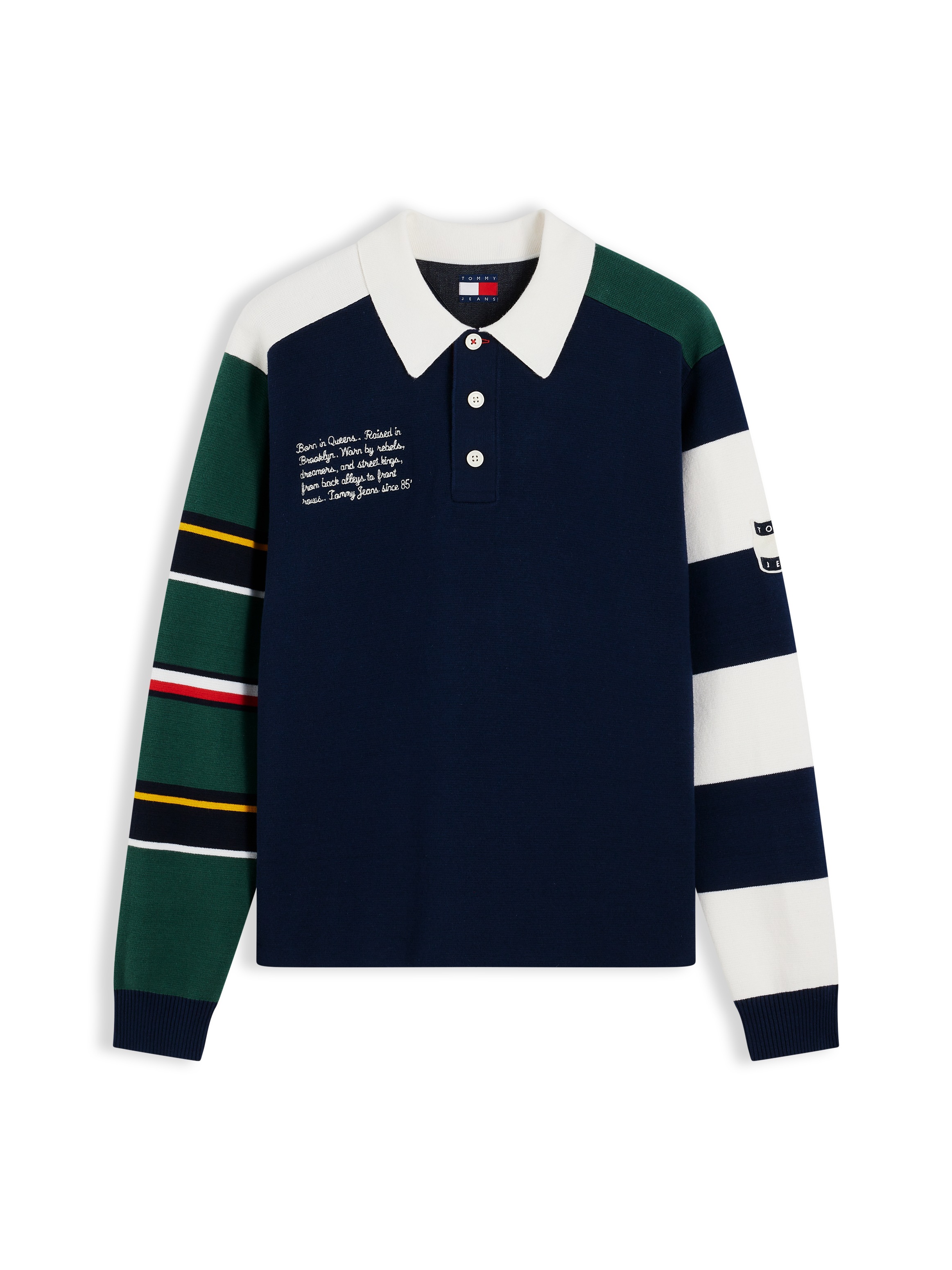Tommy Jeans Rugbyshirt »TJM REGULAR TOMMY KNITTED RUGBY« aus Strick mit Color Block
