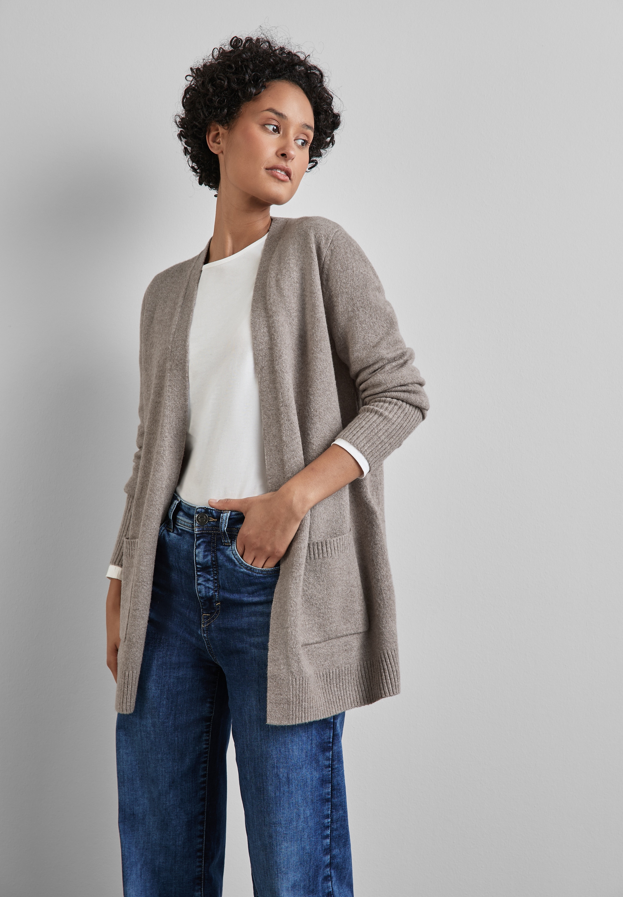 STREET ONE Cardigan, mit Materialmix