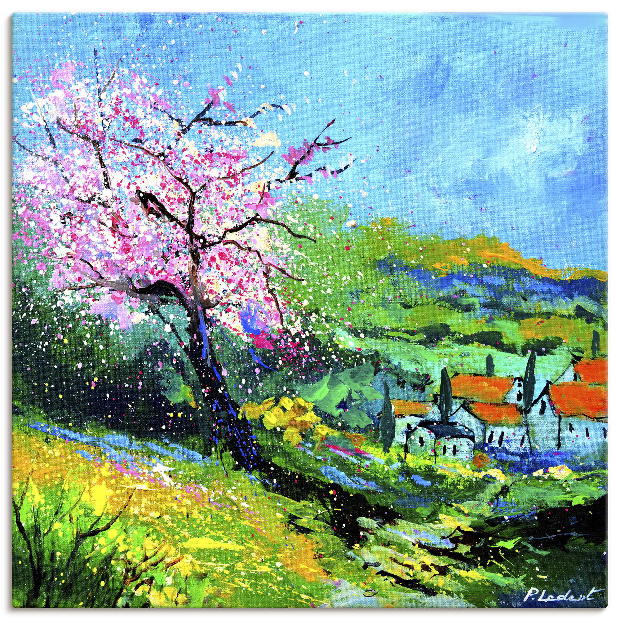 Artland "Spring landscape" Wiesen & Baumbilder 1 Stk. tlg. als Alubild, Leinwandbild, Poster, Wandaufkleber in verschied. Größen