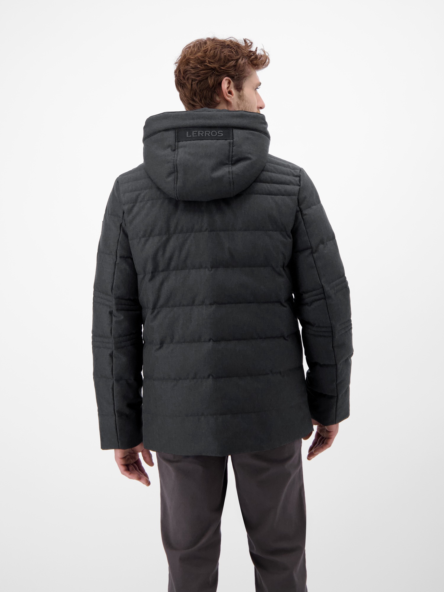 LERROS Steppjacke "LERROS Herren Fieldjacket in Woll-Optik", mit Kapuze, Wa günstig online kaufen