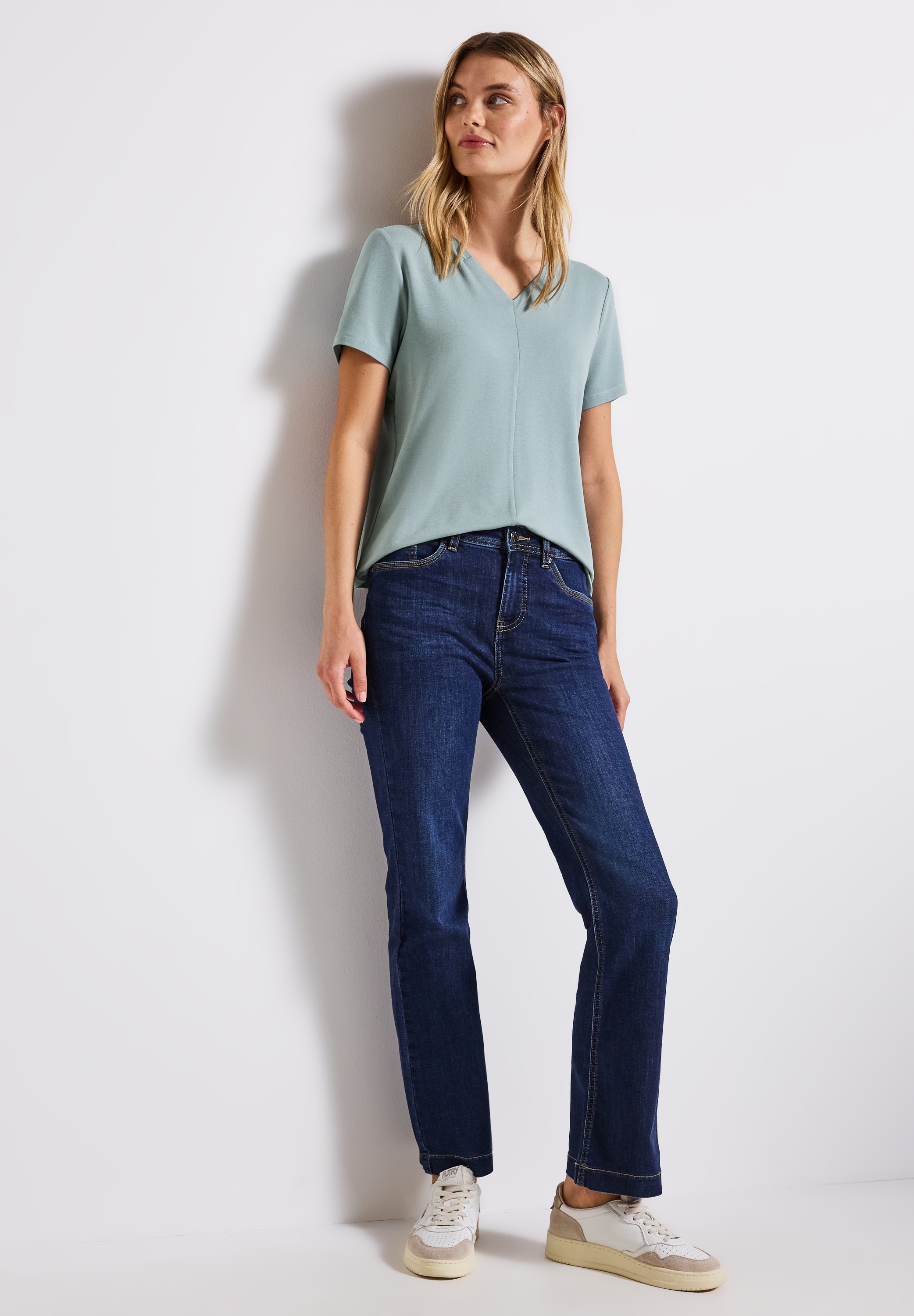 STREET ONE V-Shirt, aus Viskose-Stretch