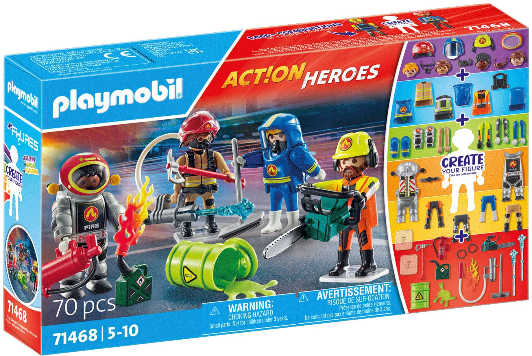 Playmobil® Konstruktions-Spielset »Action Heroes, Feuerwehr (71468), My Figures«, (70 St.), Made in Europe